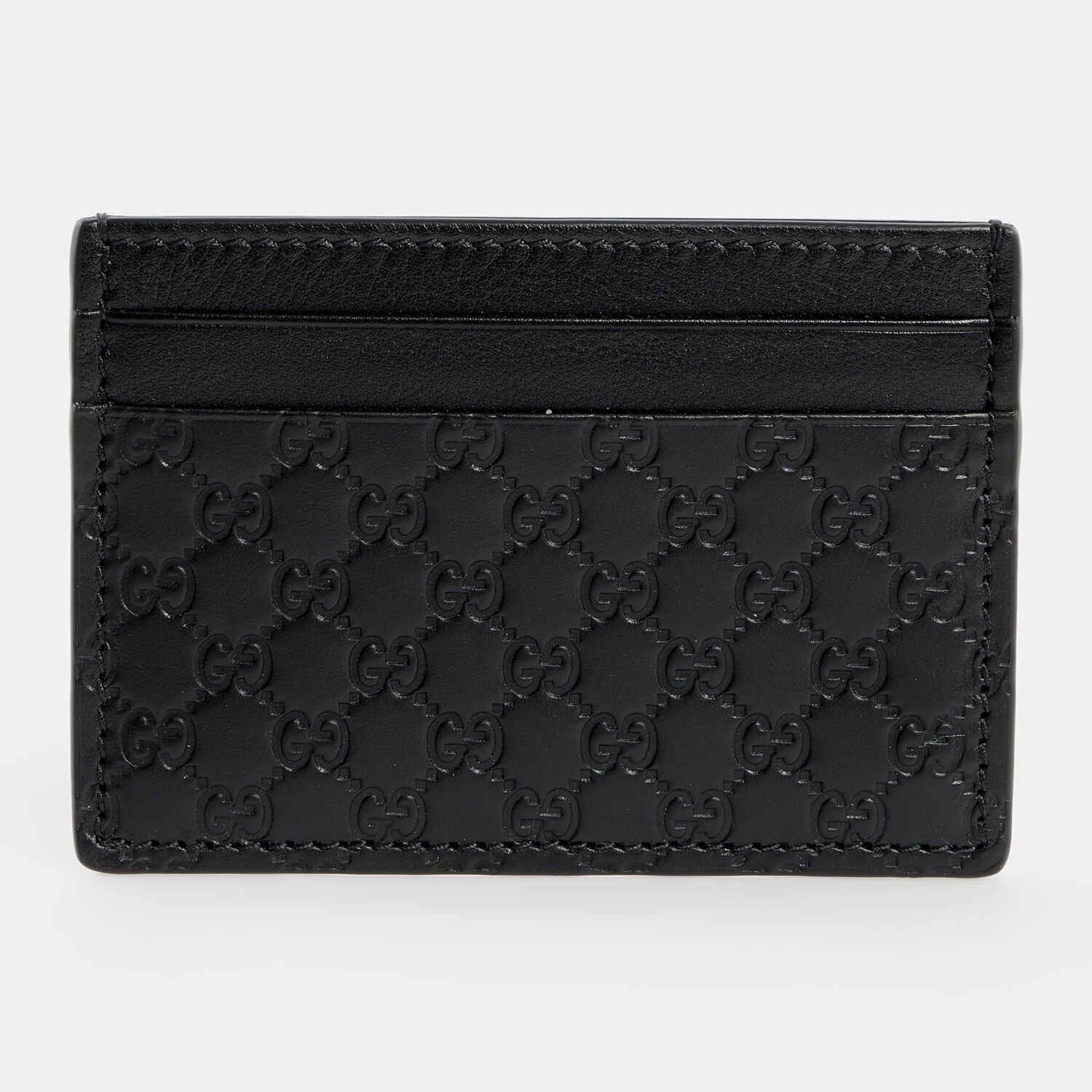 Porta carte di credito Gucci Guccissima in pelle nera