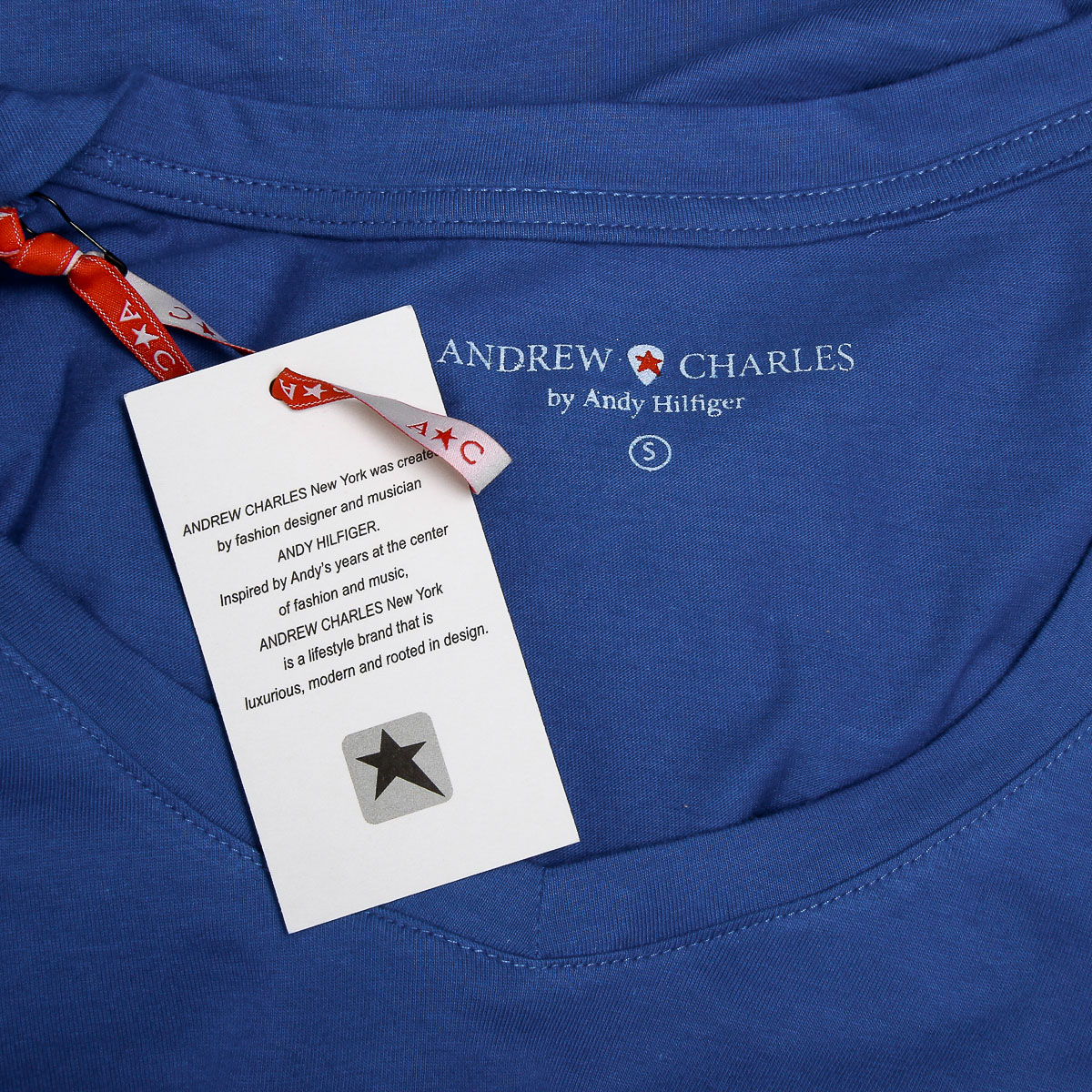 Andrew Charles T-shirt da donna a maniche corte con scollo a V blu TAPIWA