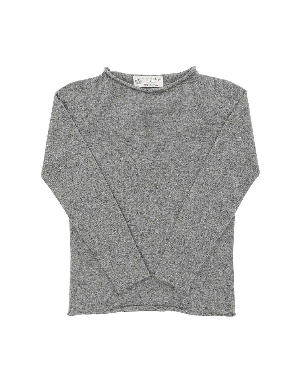 Maglione da donna con scollo a barca in cashmere Crown of Edinburgh COE 0025 GRIGIO