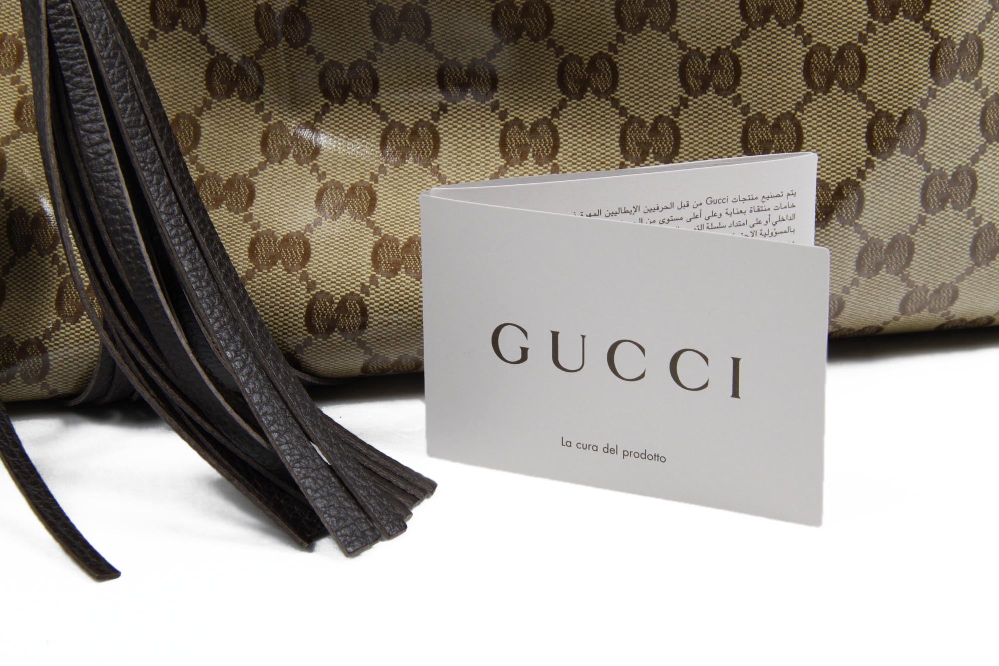 Gucci GG tote borsa in tela rivestita di bambù 354665 520981