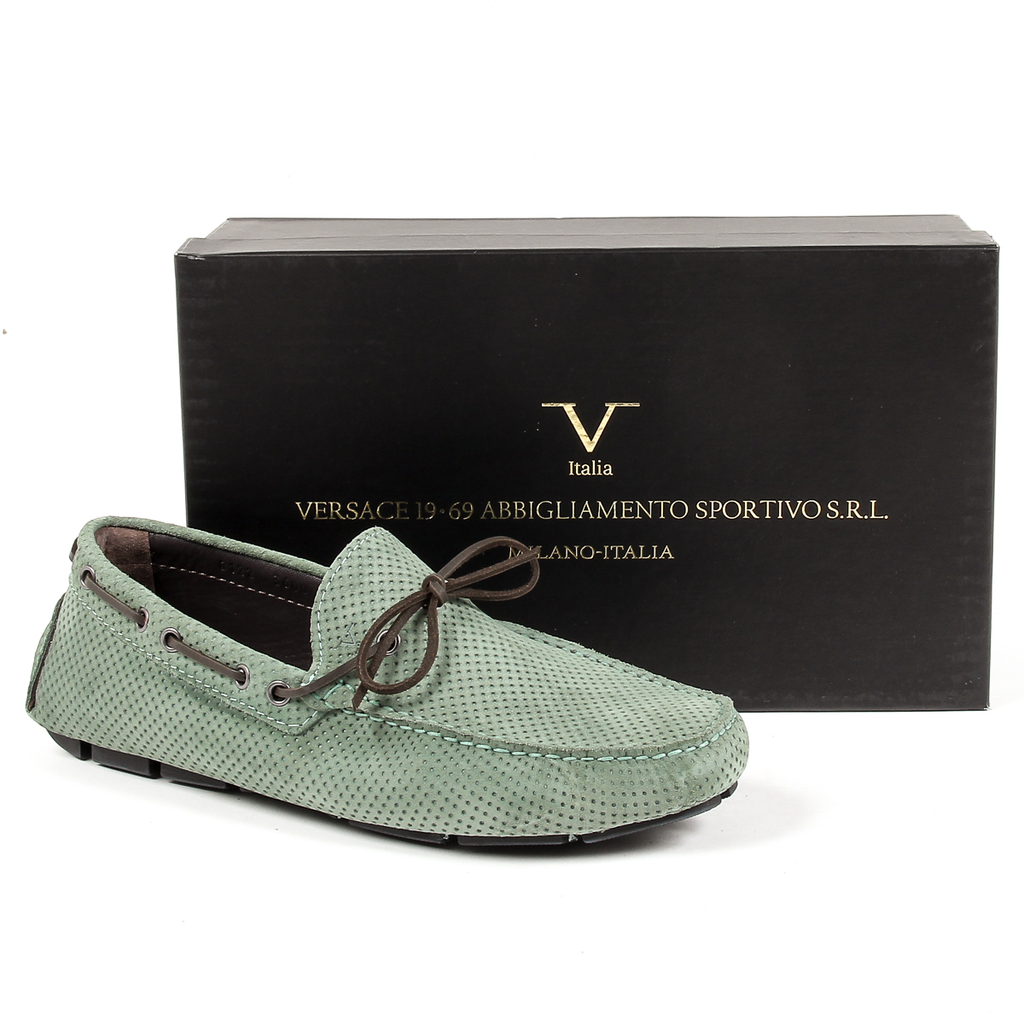 V 1969 Italia Mocassini da uomo verdi SIMON