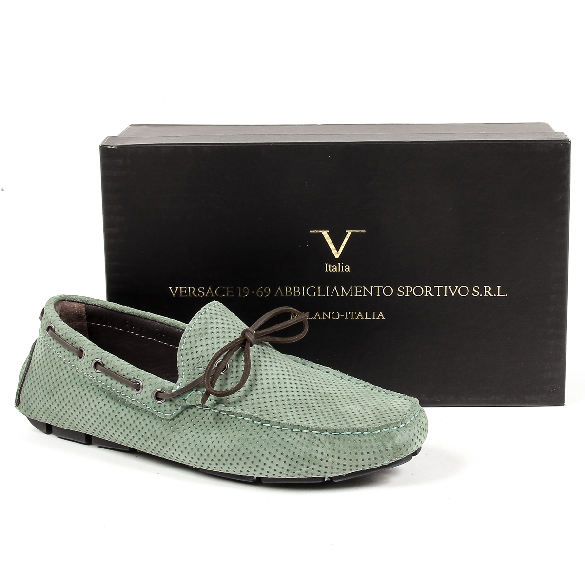 V 1969 Italia Mocassini da uomo verdi SIMON