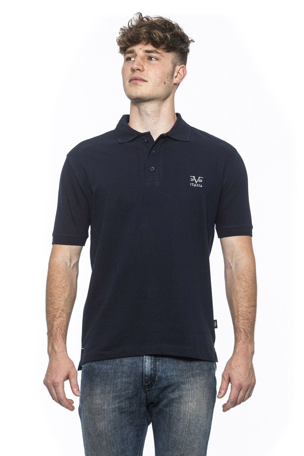 Polo Uomo 19V69 Italia Blu RICAMO BLU MARINO