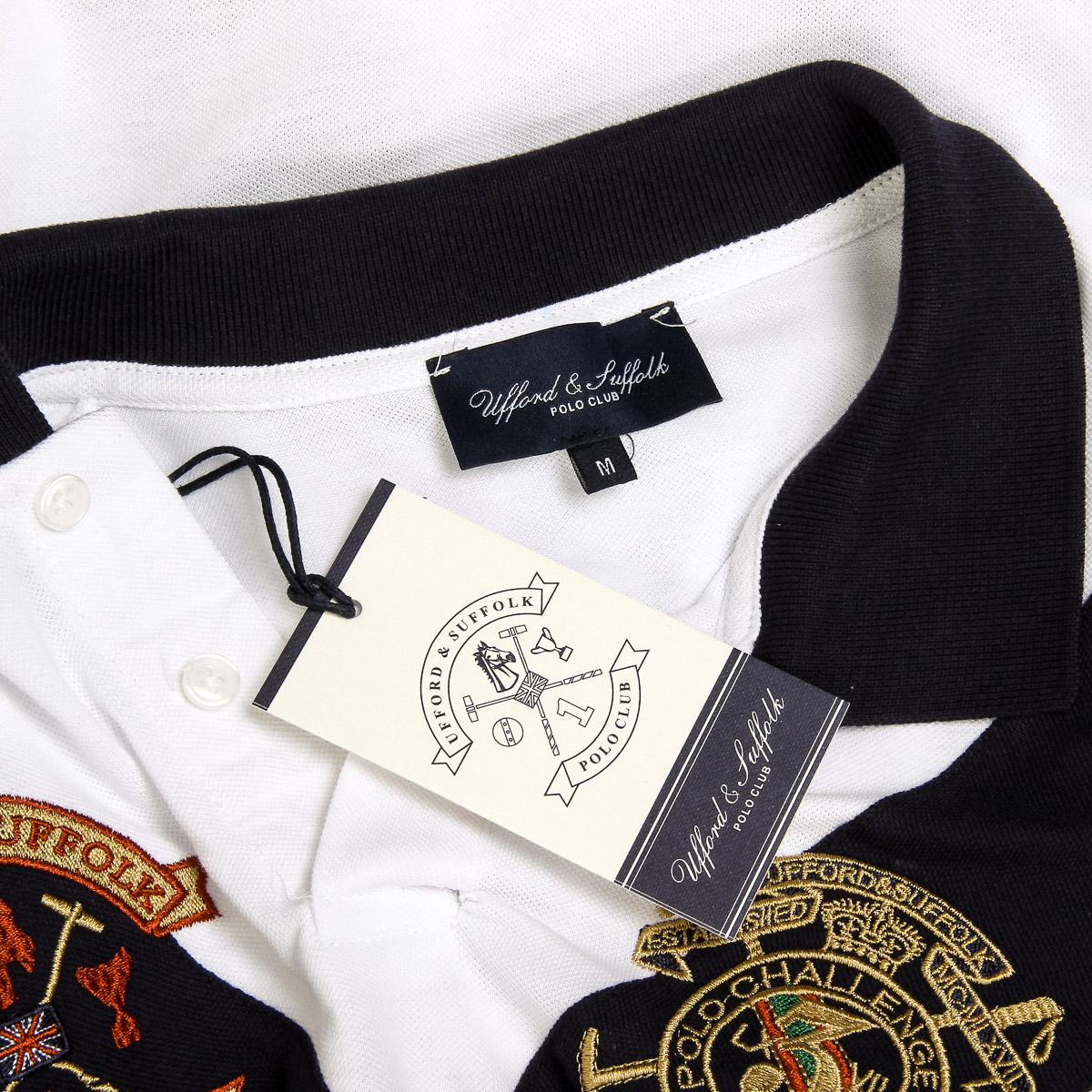 Polo da uomo a maniche corte Ufford & Suffolk Polo Club US003 BIANCO