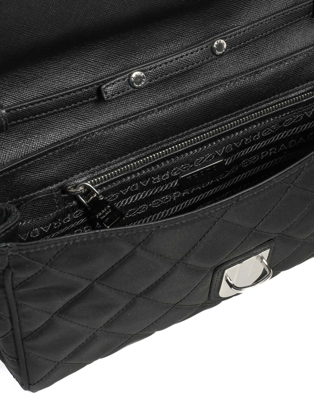 Borsa Prada Clutch BP0584 nera Impuntu Tessuto
