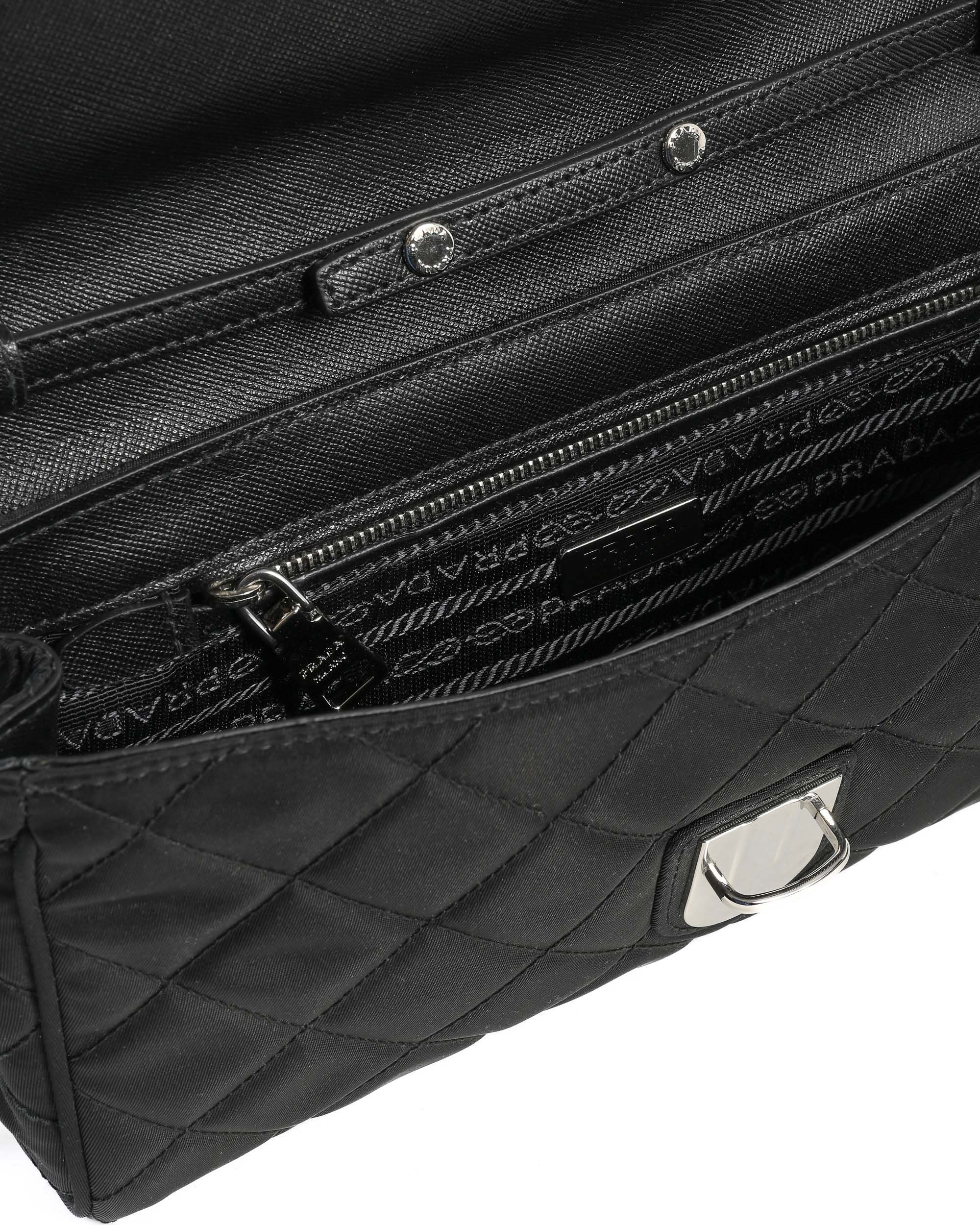 Borsa Prada Clutch BP0584 nera Impuntu Tessuto