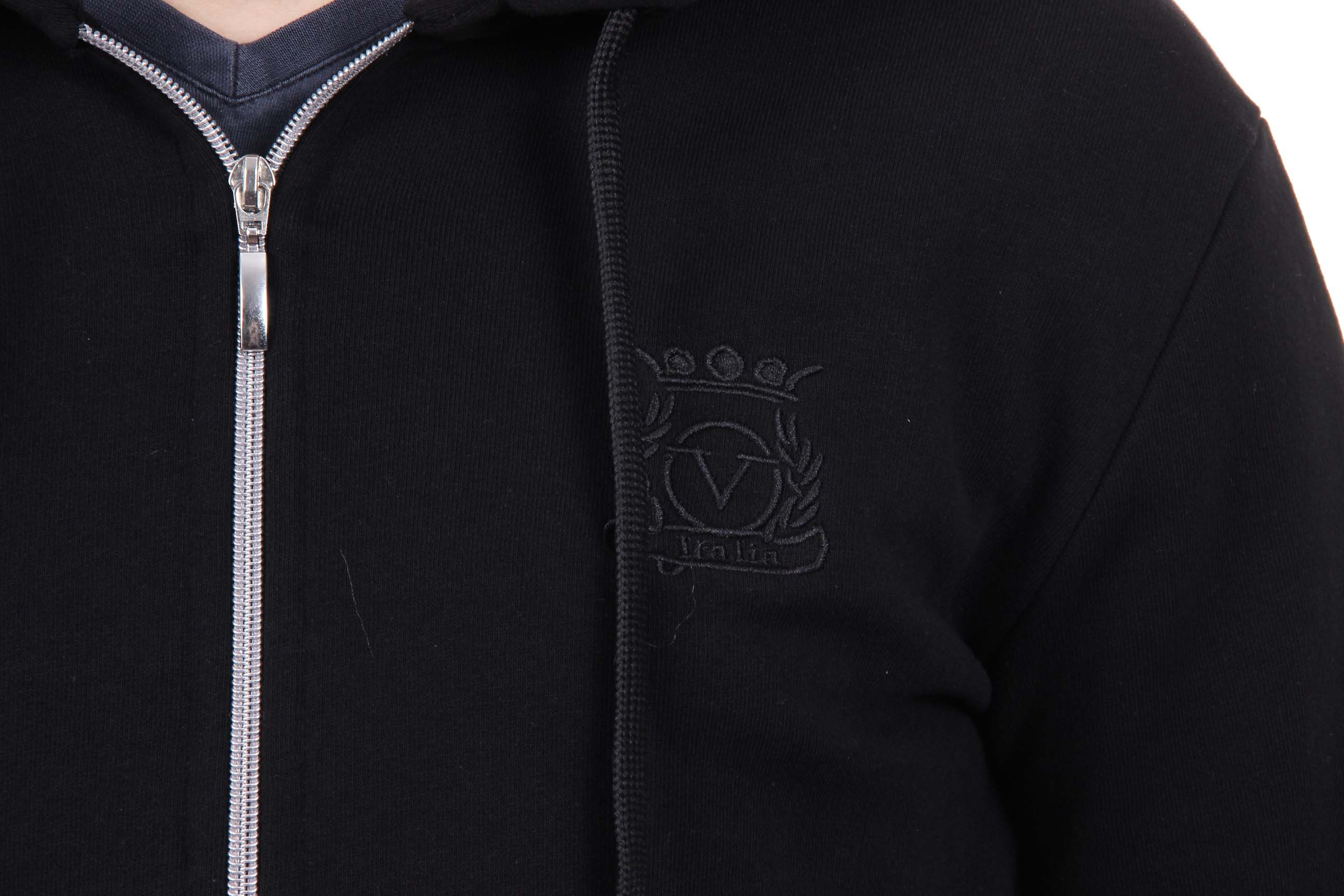 Felpa con cappuccio da uomo V 1969 Italia con cerniera ART. 4468 NERO
