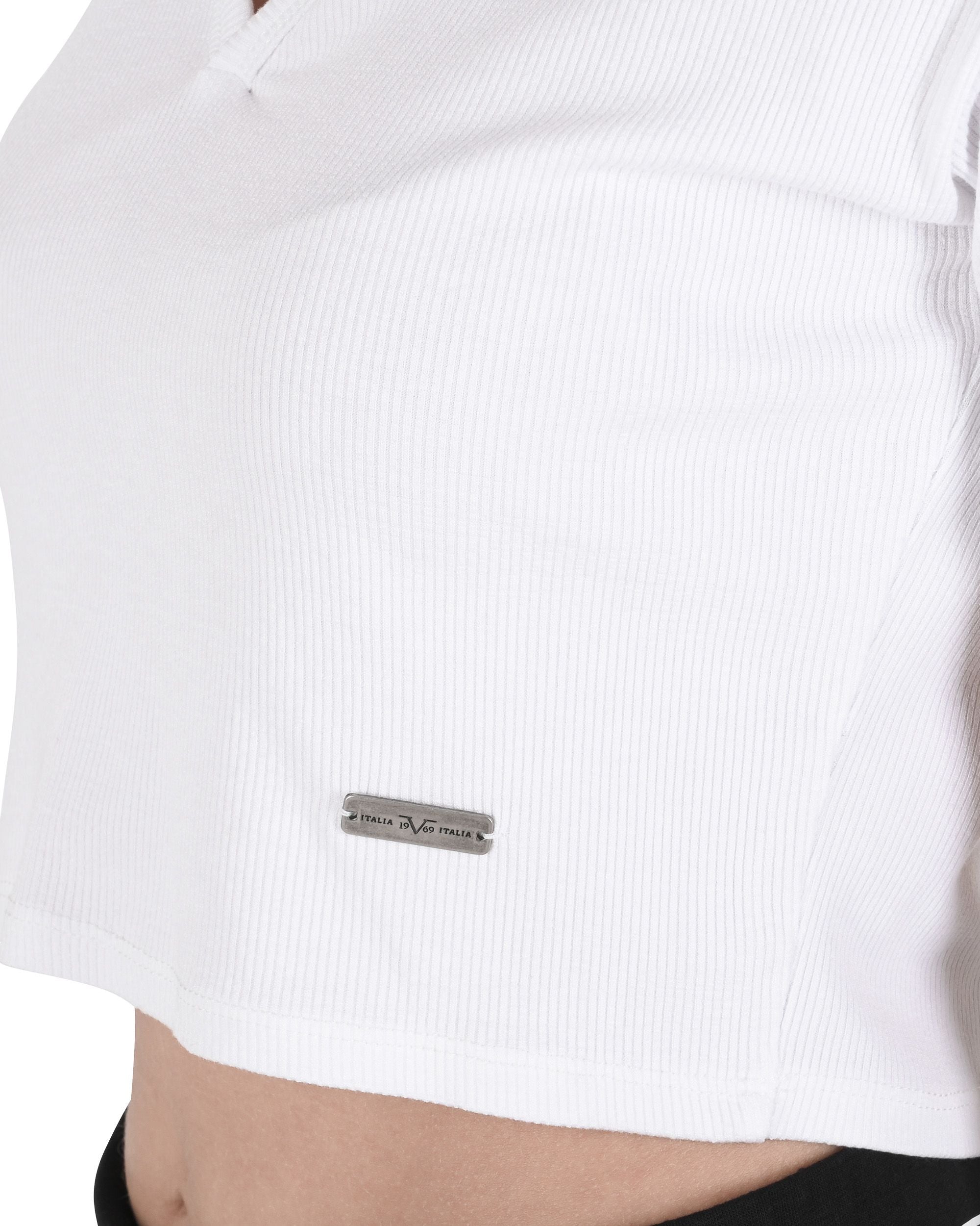 19V69 Italia Top corto da donna CLOE WHITE