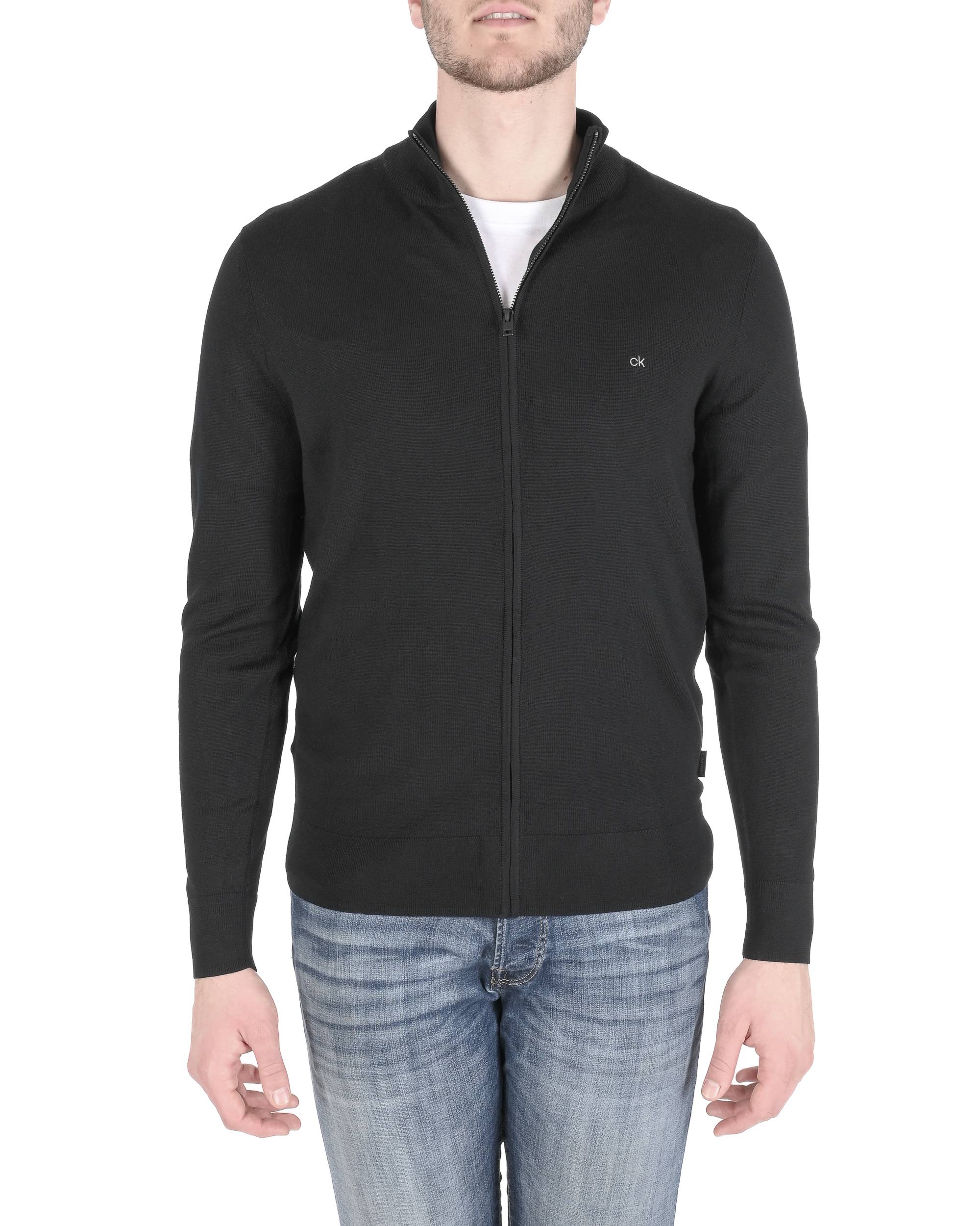 Calvin Klein Maglione con zip da uomo nero K10K108196BEH