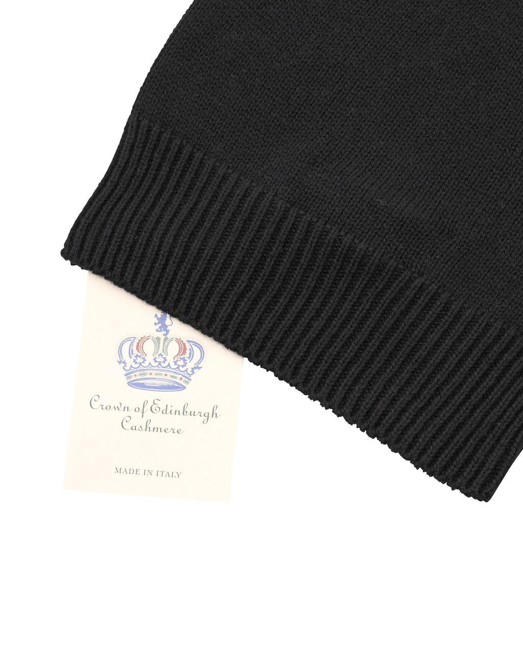 Berretto con risvolto da donna in cashmere Crown of Edinburgh COE 0048 NERO