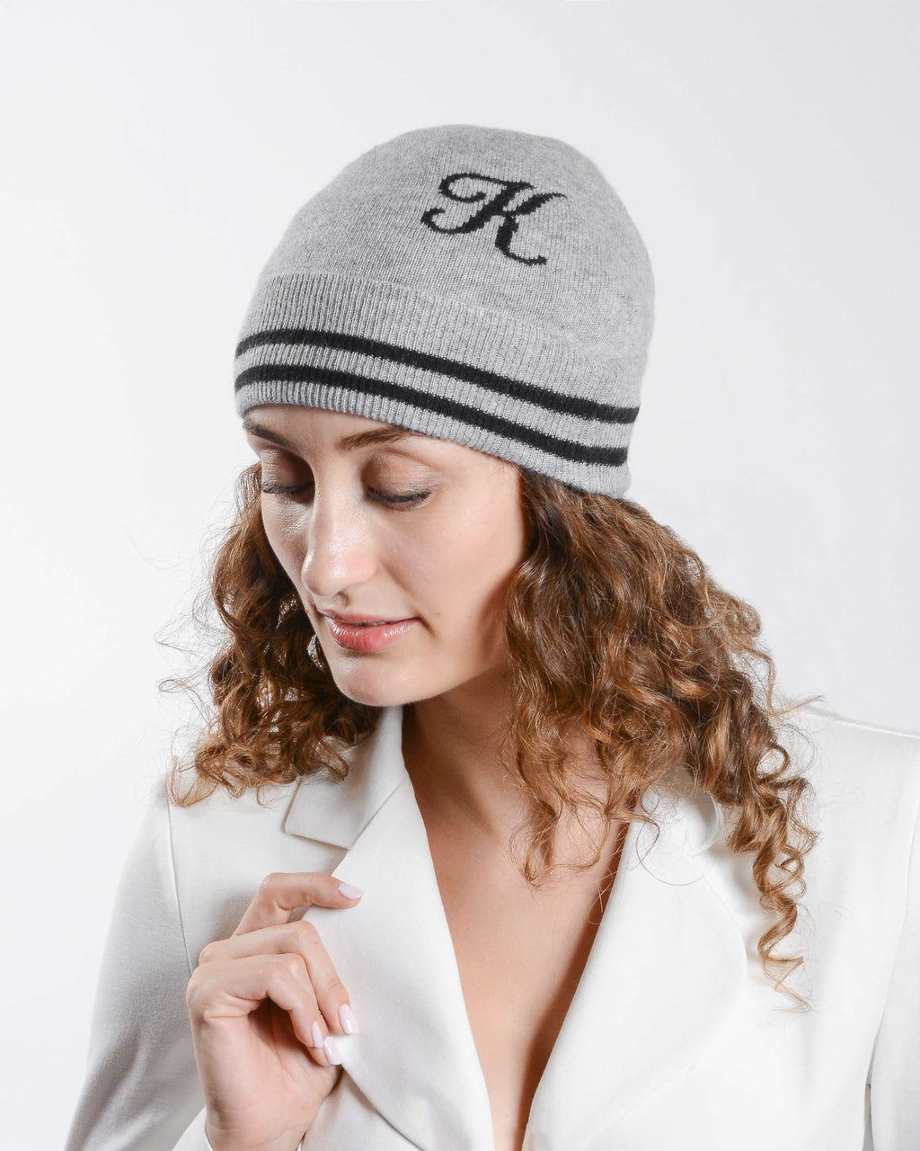 Berretto monogrammato Dee Ocleppo BRUNTSFIELD GREY K