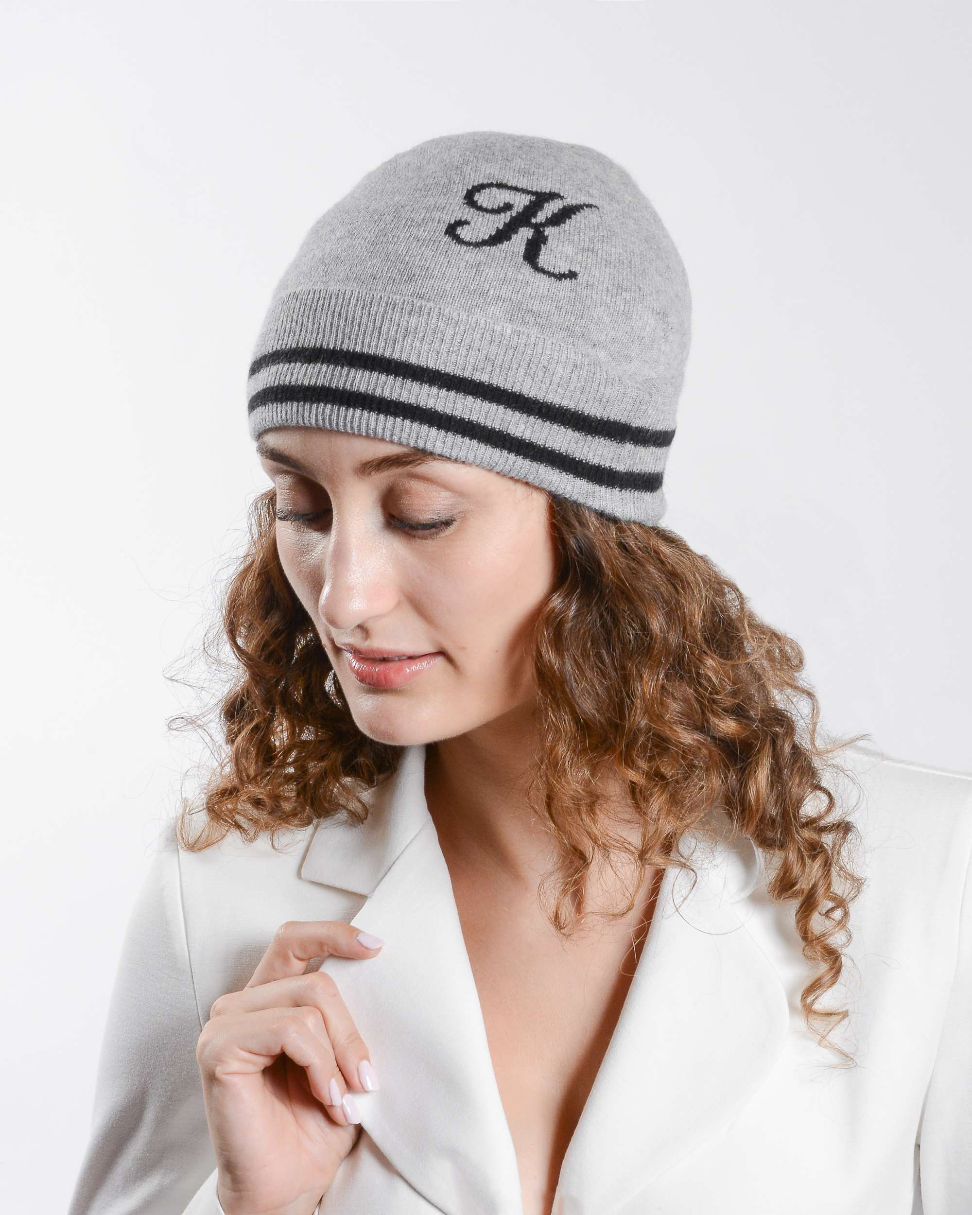 Berretto monogrammato Dee Ocleppo BRUNTSFIELD GREY K