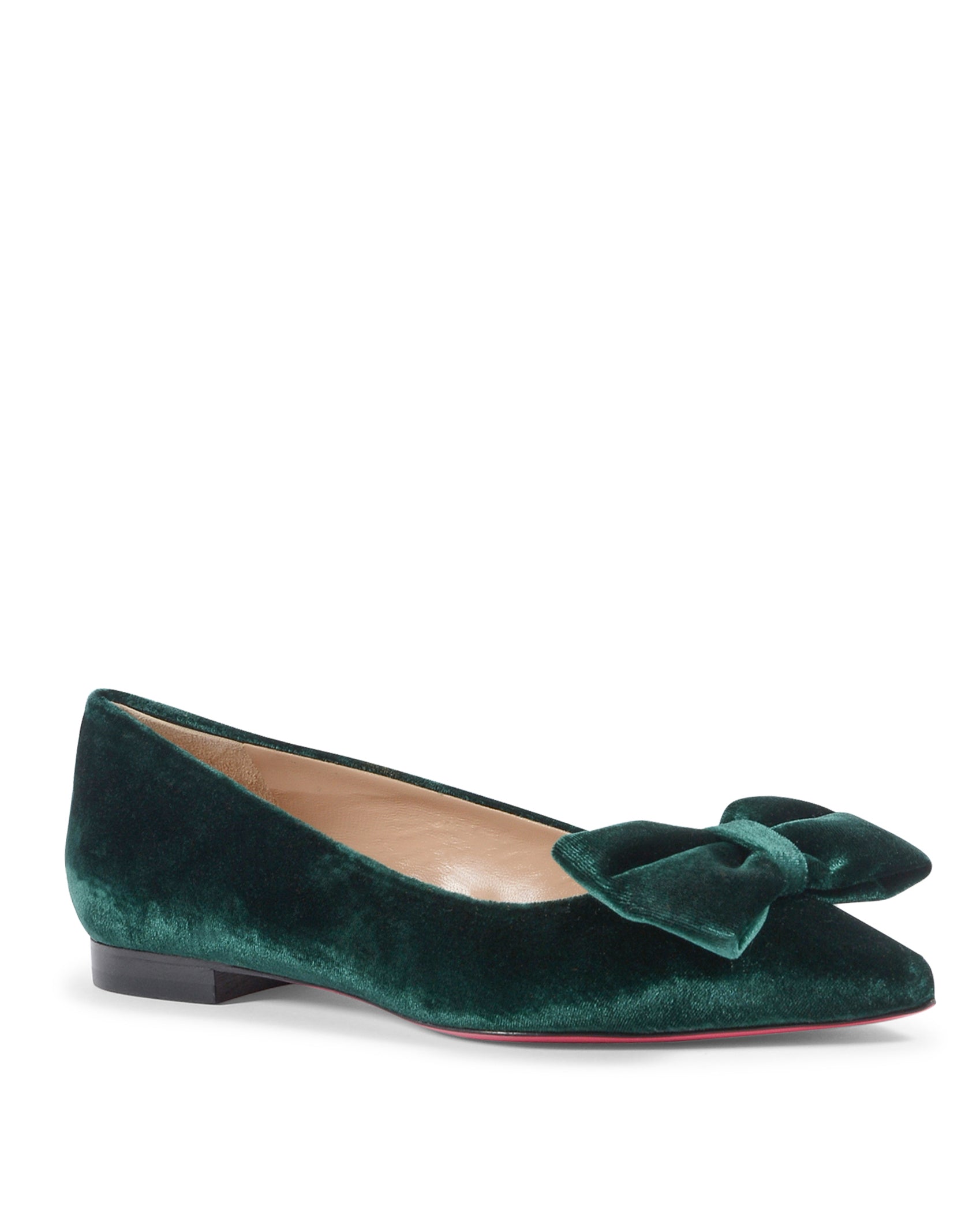 Ballerina in velluto con fiocco per bambini - Verde