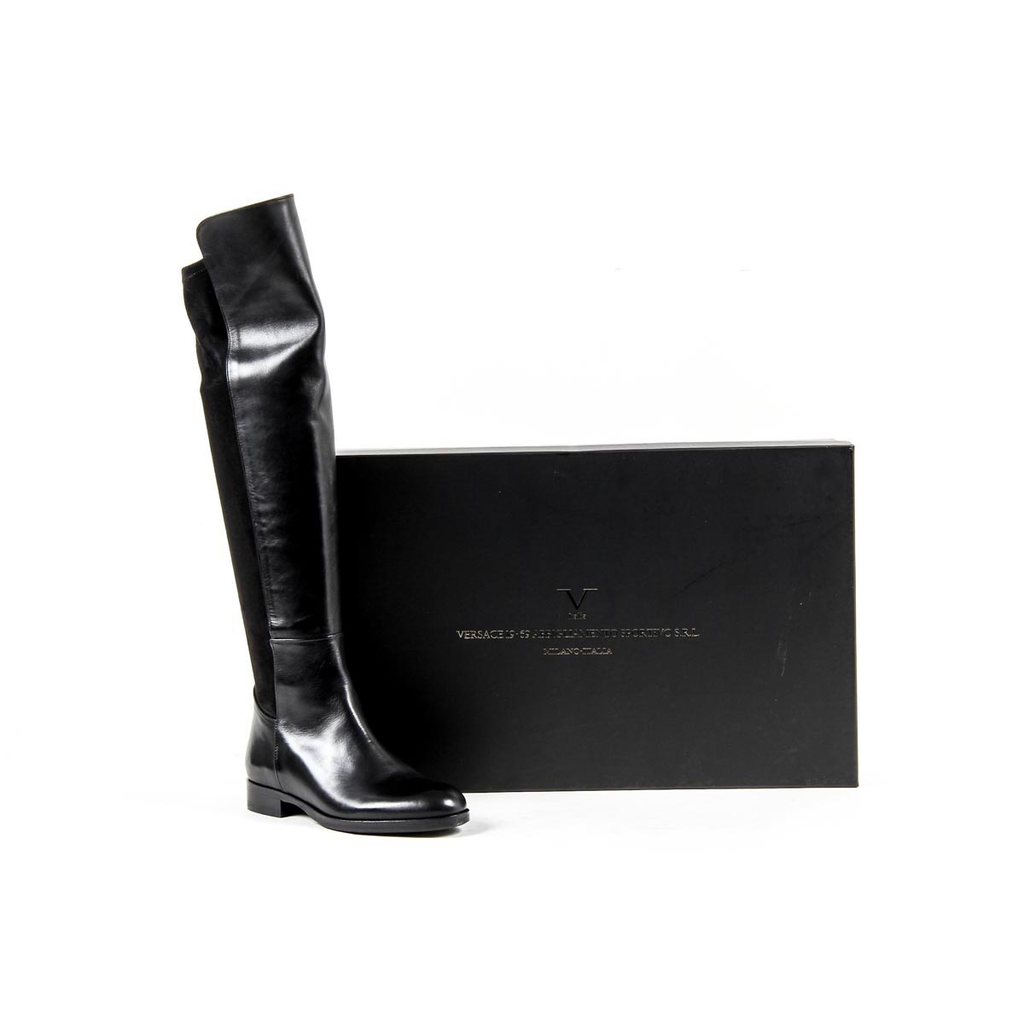 Stivale alto da donna V 1969 Italia B2421 SENZA F VITELLO NERO