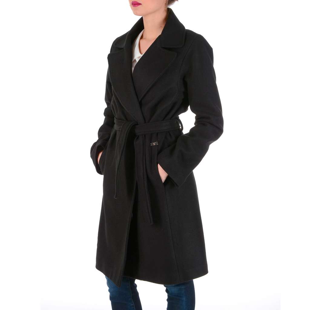 V 1969 Italia Cappotto da donna a maniche lunghe nero JENNY