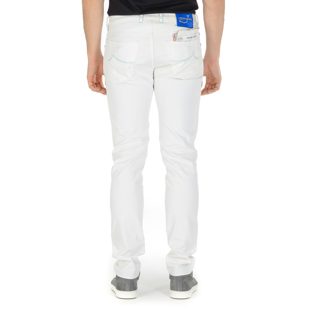 Pantaloni da uomo Jacob Cohen J688 bianchi