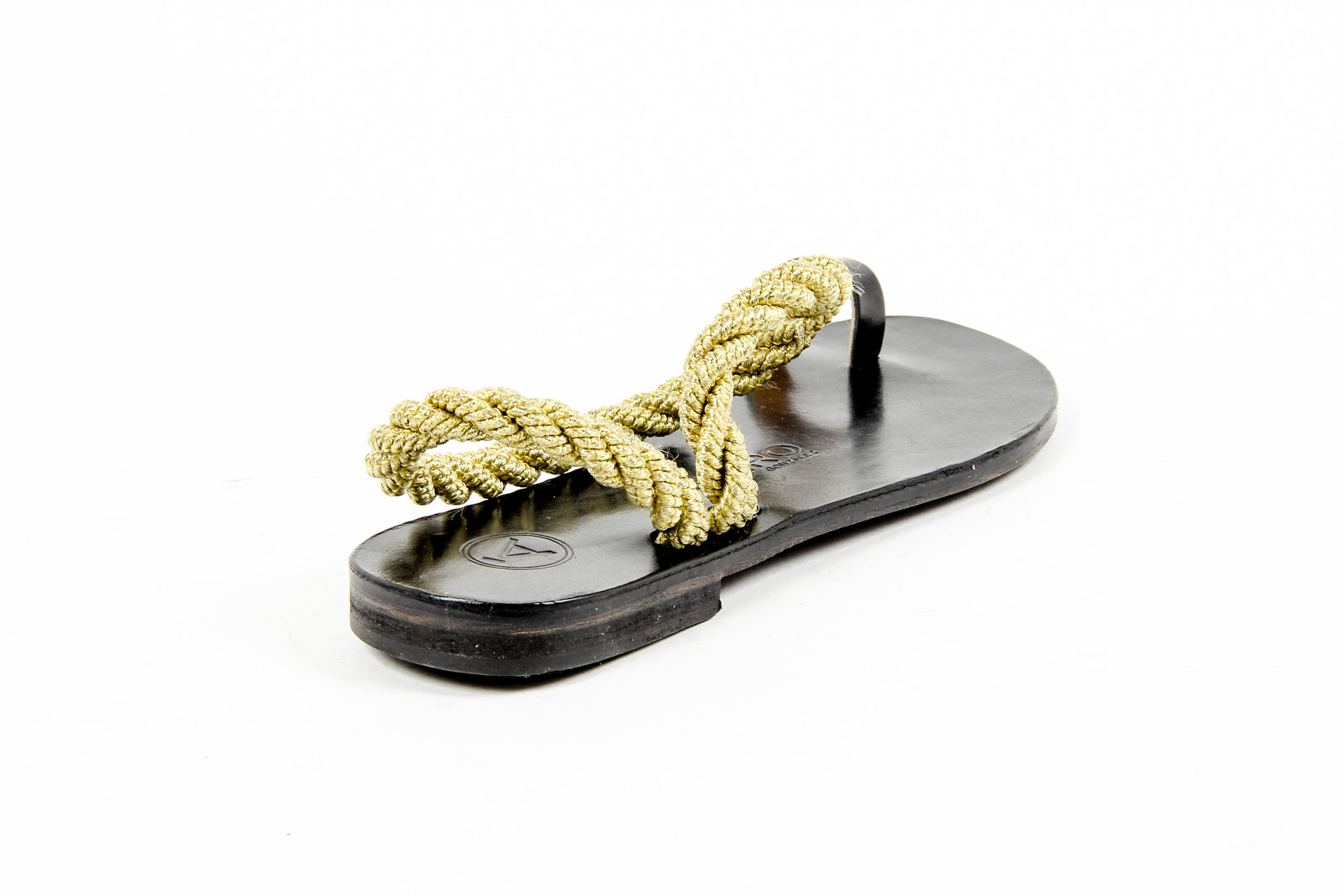 Ã lvaro GonzÃ¡lez Sandalo basso da donna ANGELA METALLIC ROPE NERO ORO