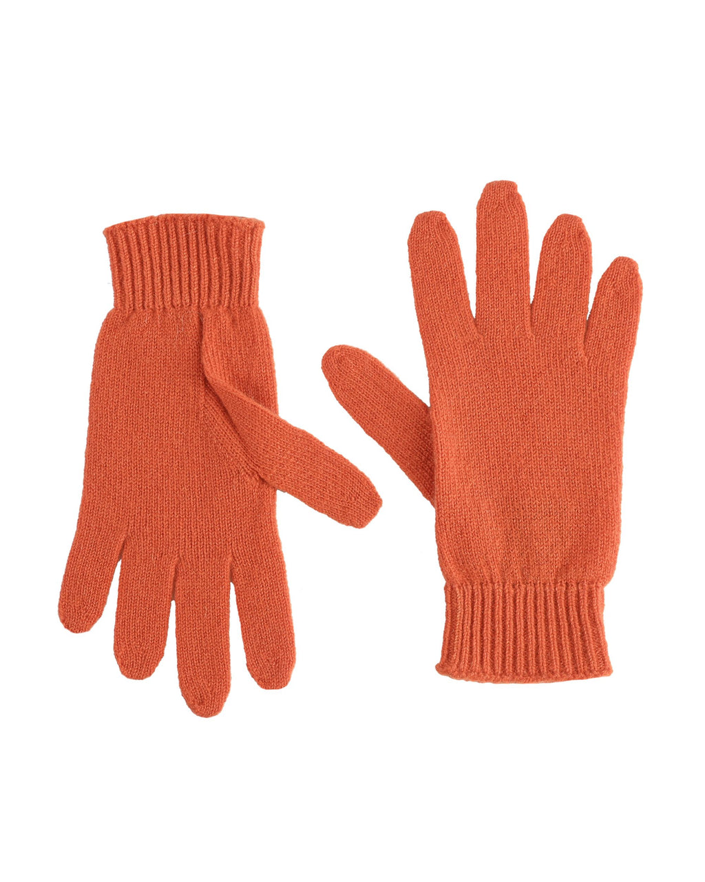 Guanti corti da donna in cashmere Crown of Edinburgh COE 001 ARANCIONE MATTONE
