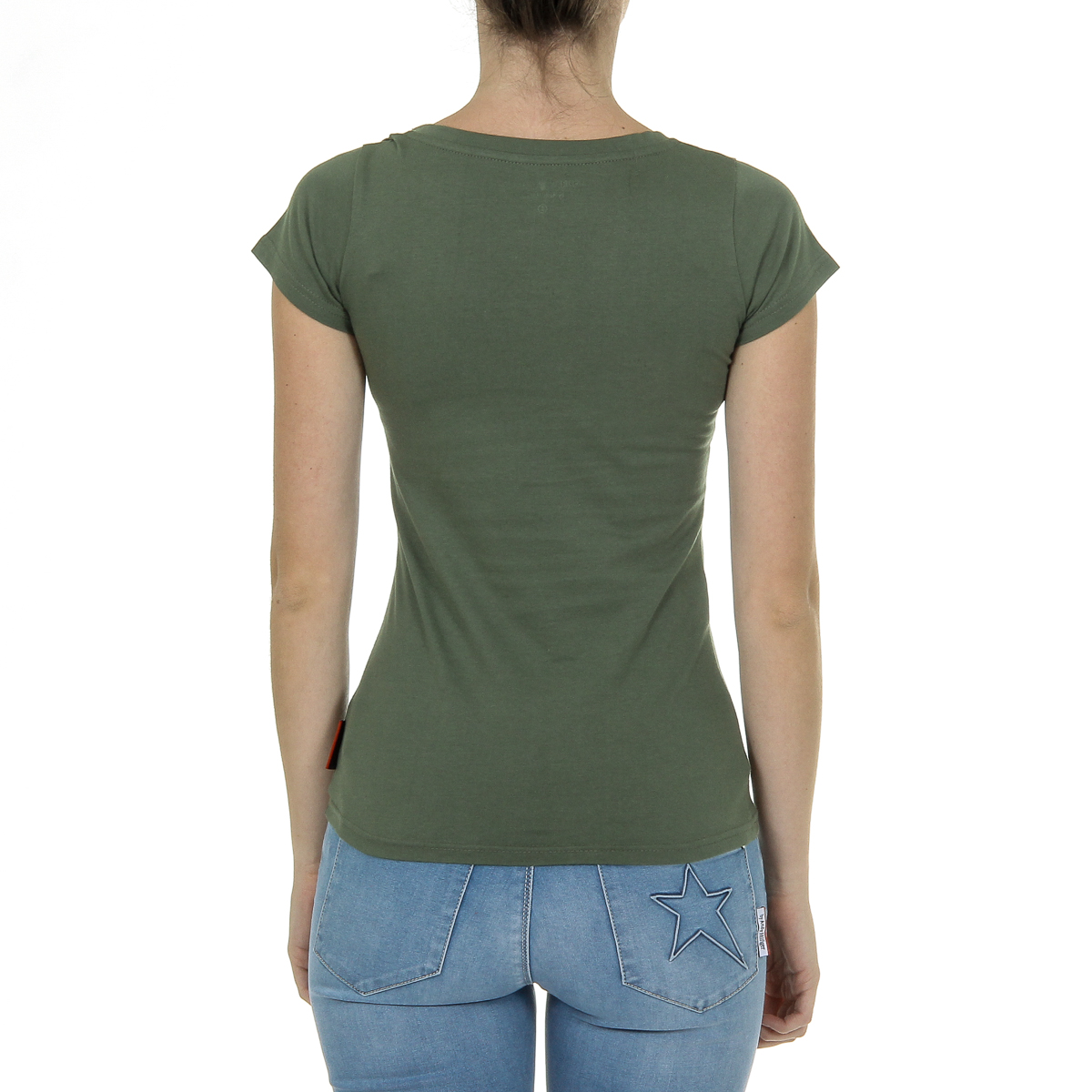 Andrew Charles T-shirt da donna a maniche corte con scollo a V verde TAPIWA