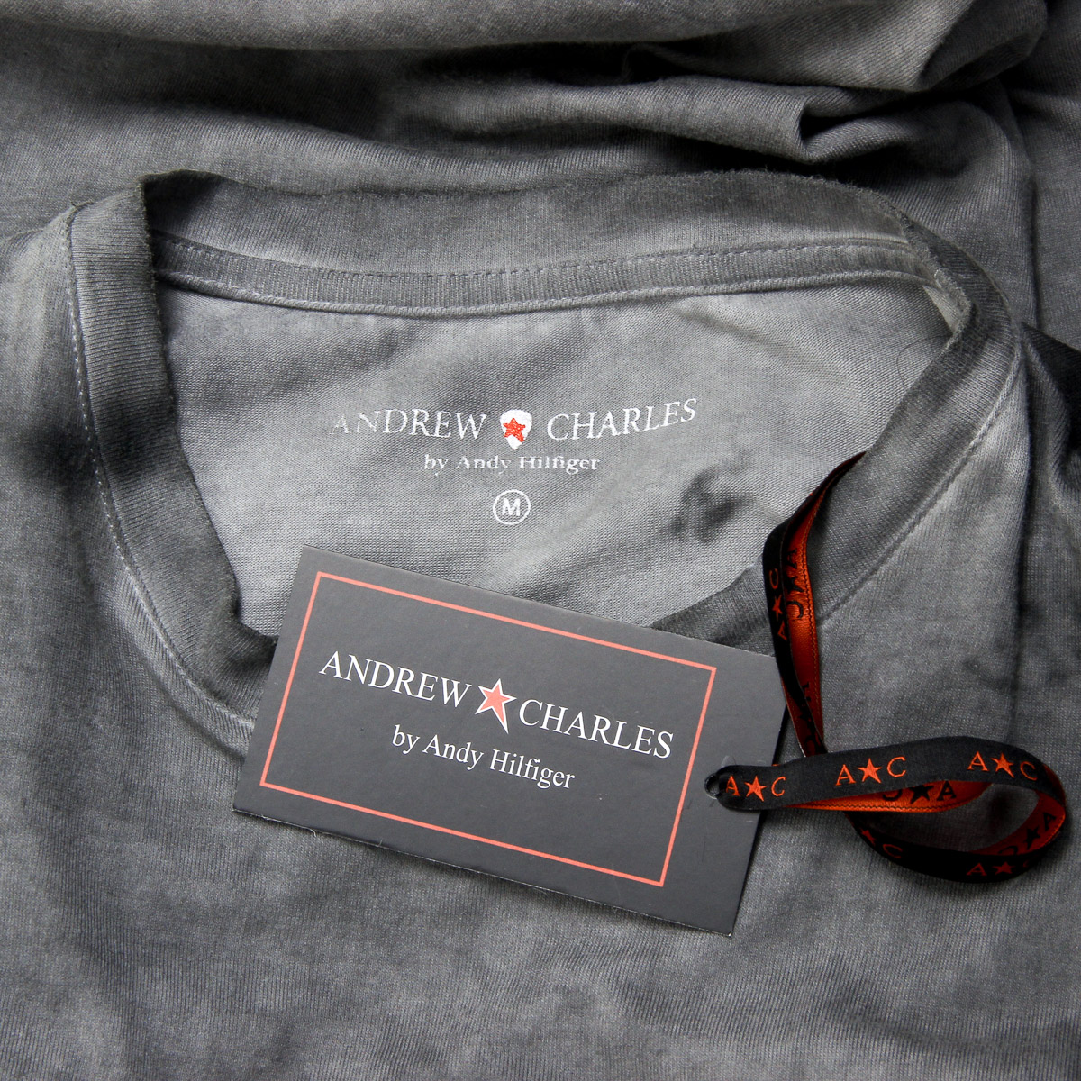 Andrew Charles T-shirt da uomo a maniche corte con scollo rotondo grigio chiaro KARITA