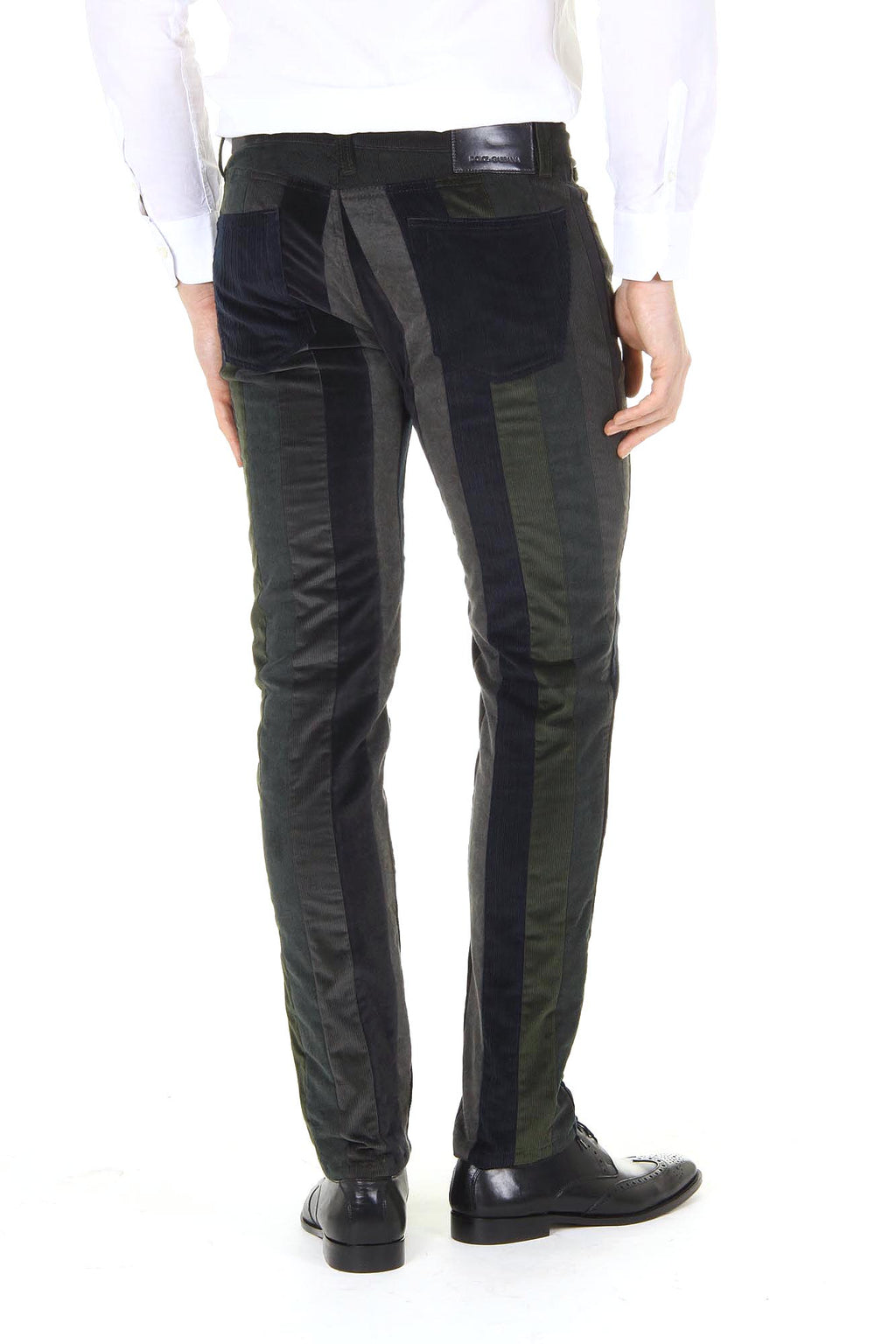 Pantaloni da uomo Dolce & Gabbana Stretch 16 Patchwork in velluto misto G4P4CX G9V40 S9000