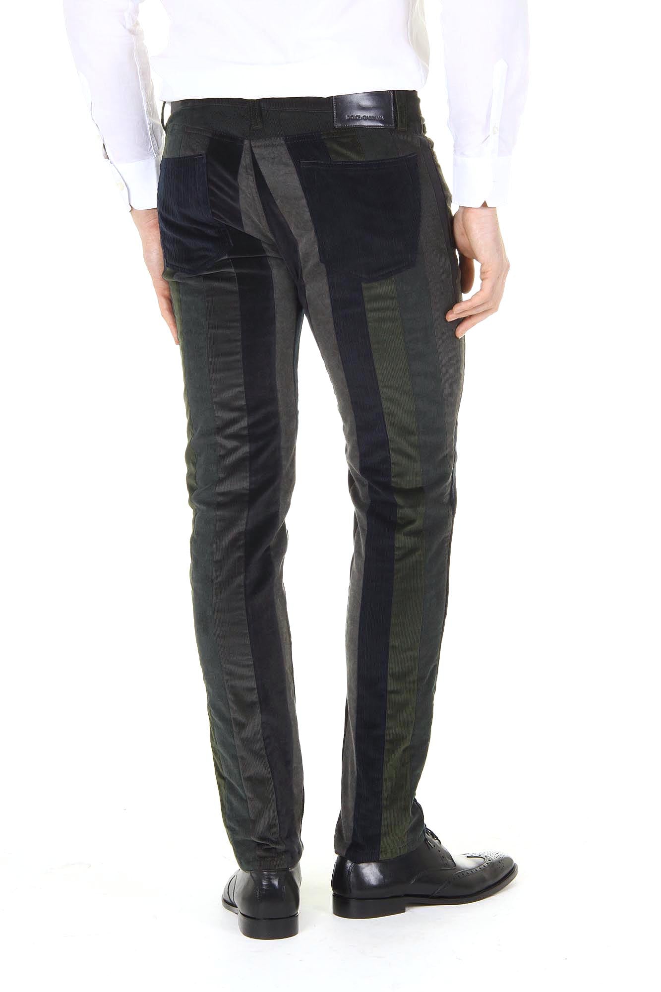 Pantaloni da uomo Dolce & Gabbana Stretch 16 Patchwork in velluto misto G4P4CX G9V40 S9000