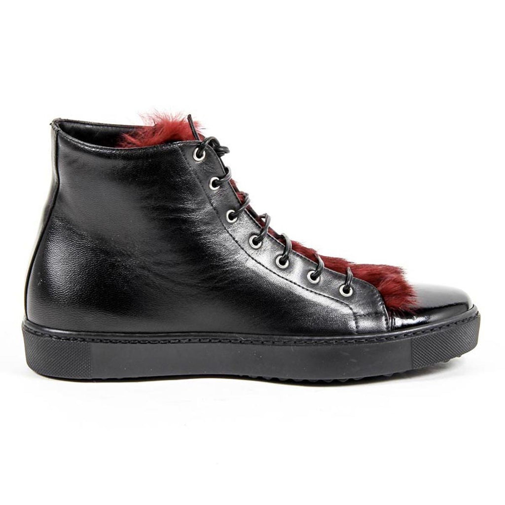 Sneaker Alta da Donna V 1969 Italia 312070 NAPPA NERO/VERNICE NERO