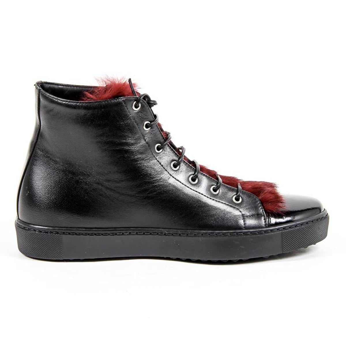 Sneaker Alta da Donna V 1969 Italia 312070 NAPPA NERO/VERNICE NERO