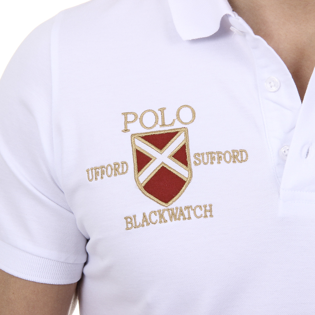 Polo da uomo a maniche corte Ufford & Suffolk Polo Club US007 BIANCO