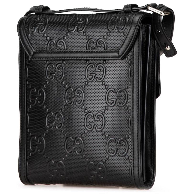 Borsa a tracolla da uomo in pelle con monogramma GG