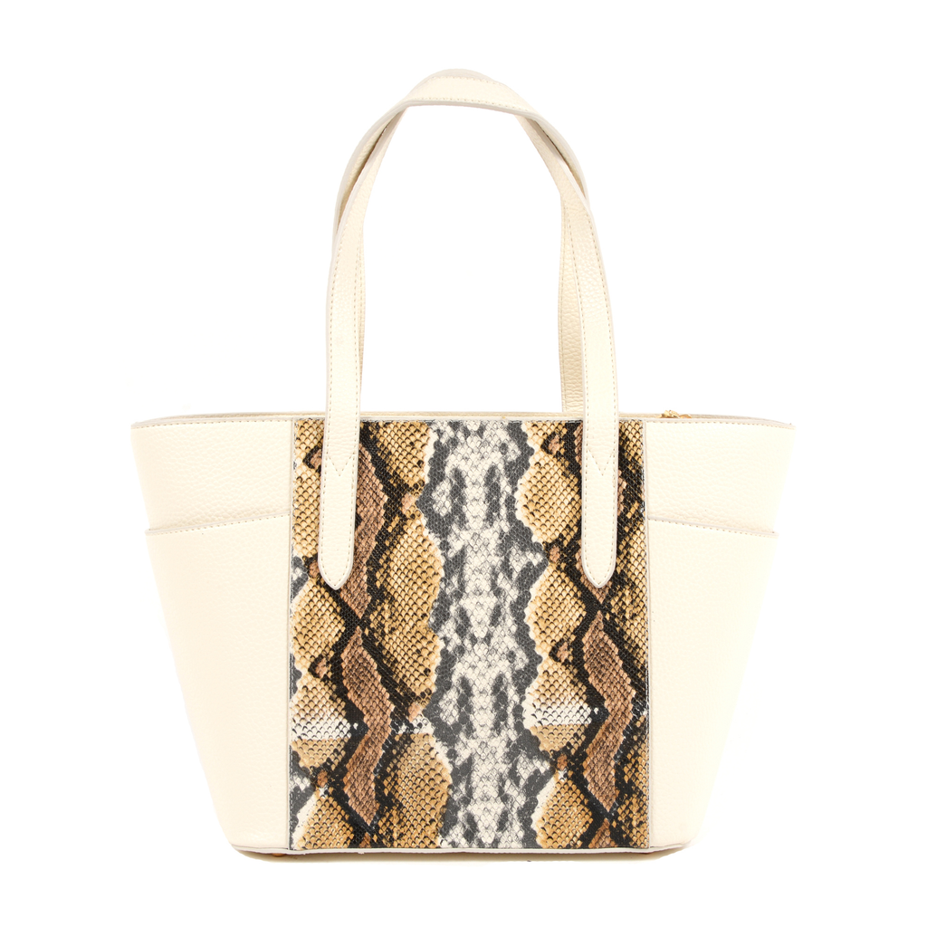 19V69 Italia Borsa da donna Beige 8003 PYTHON CREAM