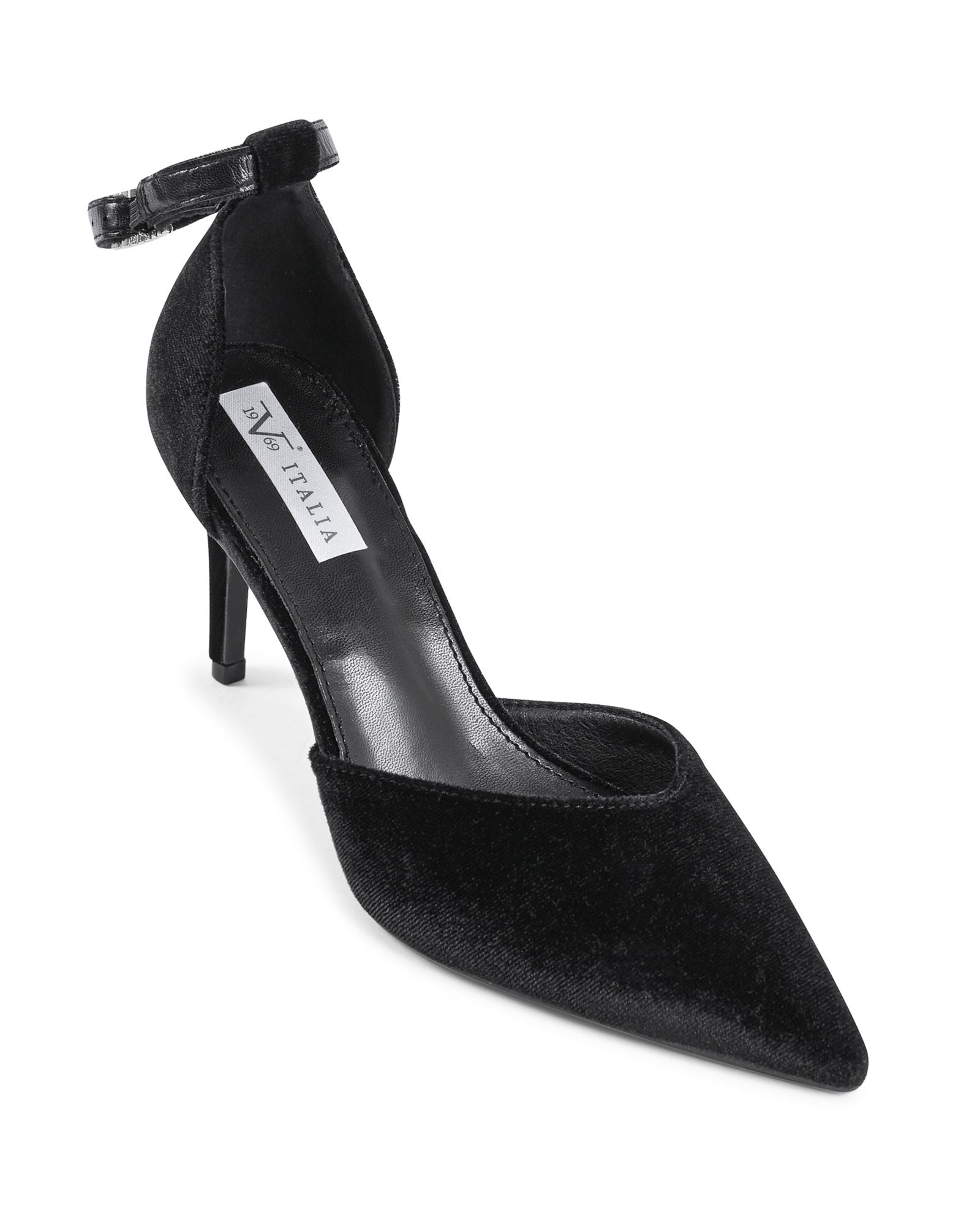 19V69 Italia Scarpe da donna con cinturino alla caviglia nere F0110 NERO