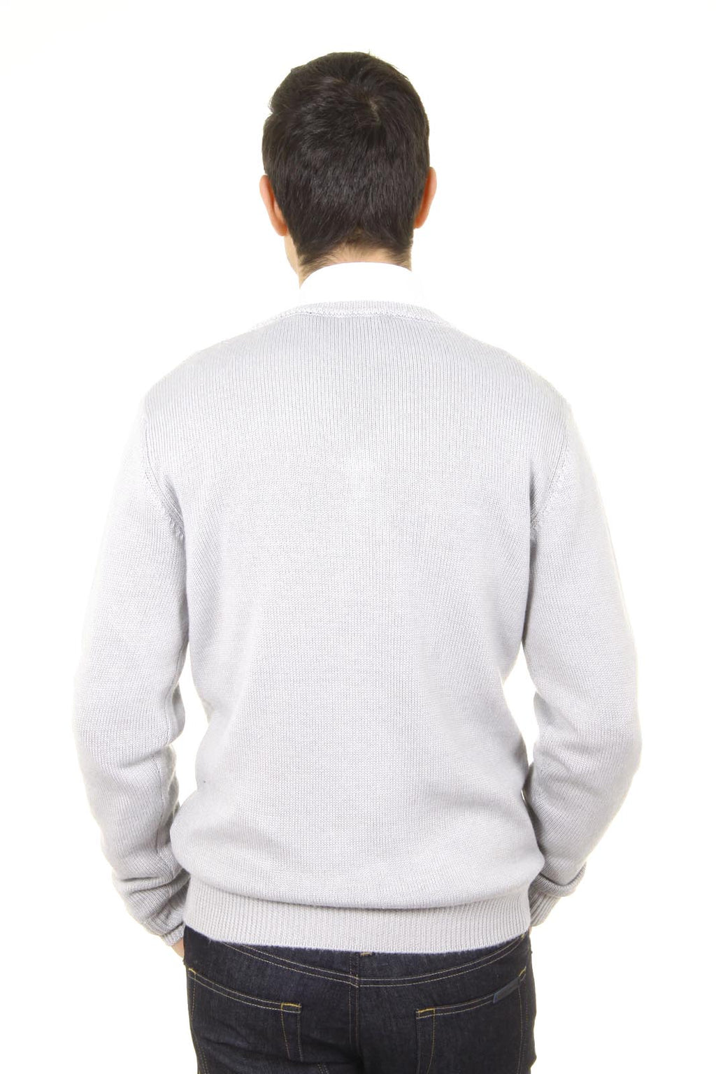 Maglione uomo scollo a V V 1969 Italia 9803 SCOLLO V GRIGIO MEDIO