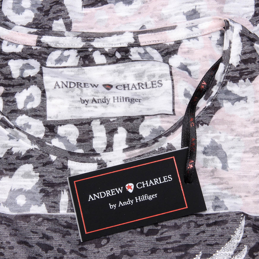 Andrew Charles T-shirt da donna a maniche corte con scollo rotondo, colore rosa MAYA
