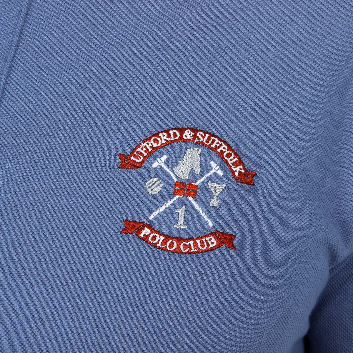 Polo da uomo a maniche corte Ufford & Suffolk Polo Club azzurro DAGO