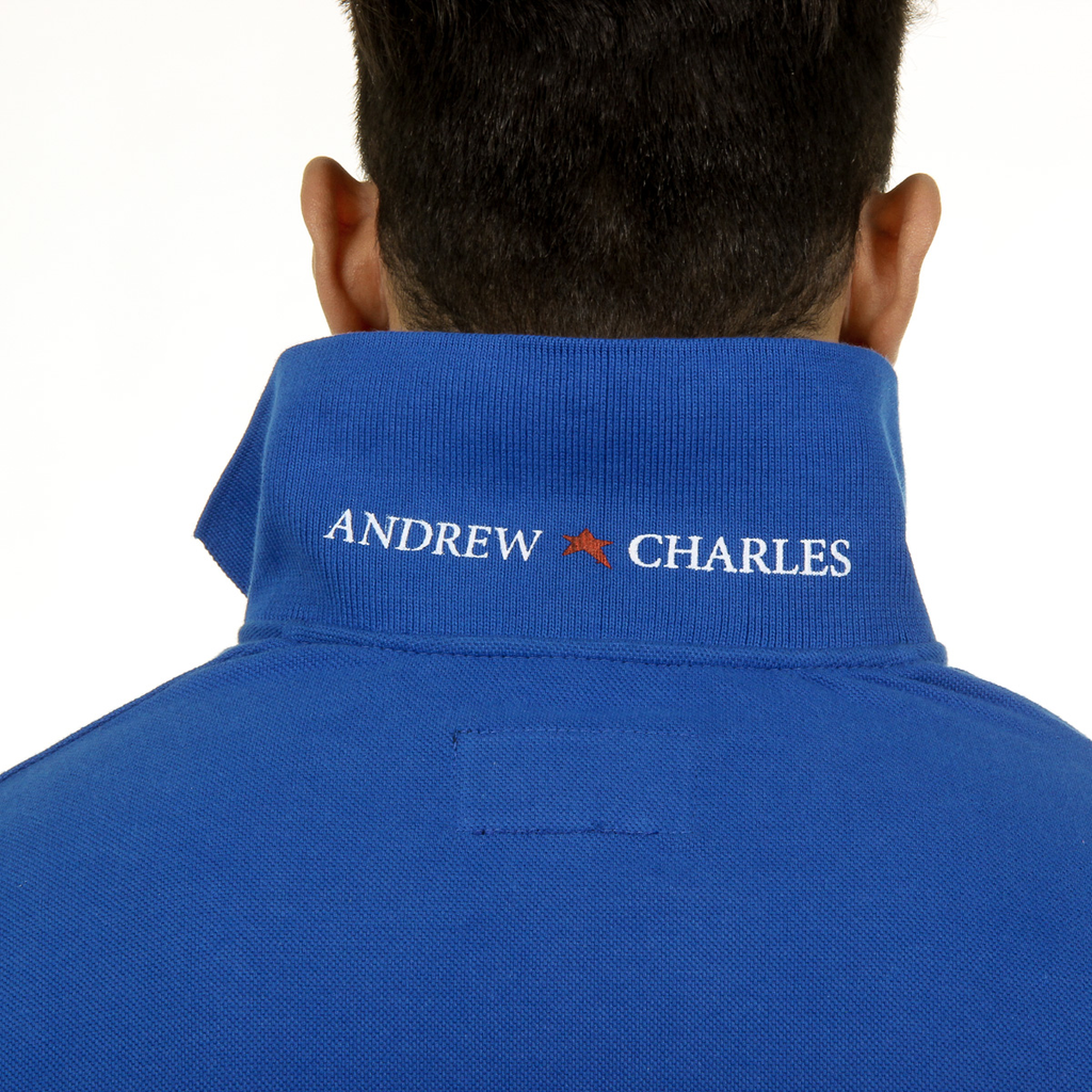 Andrew Charles Polo da uomo a maniche corte blu SEFU