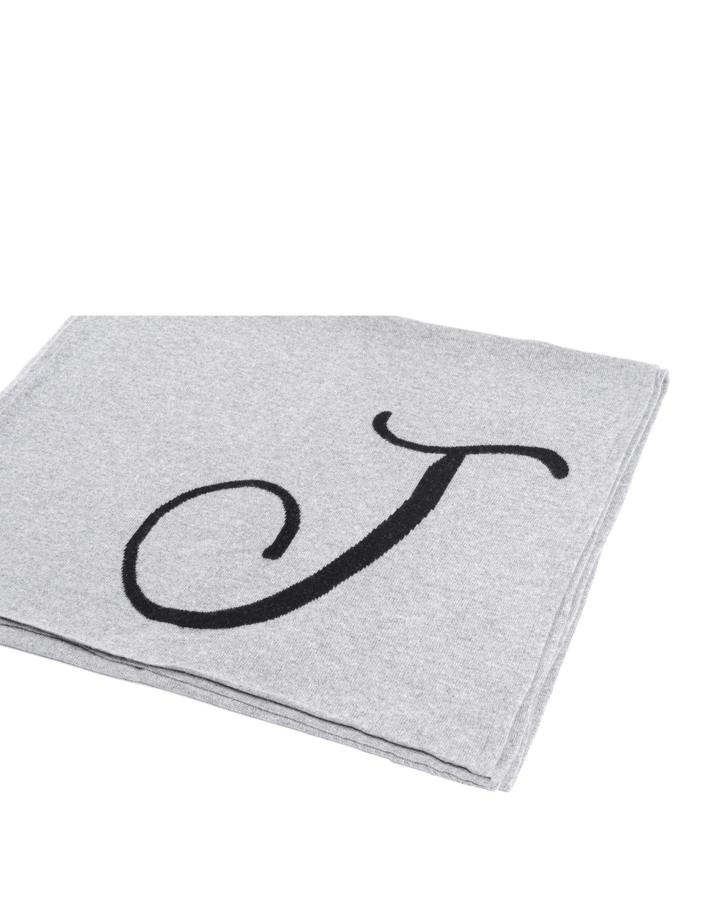 Sciarpa in cashmere con monogramma - Grigio