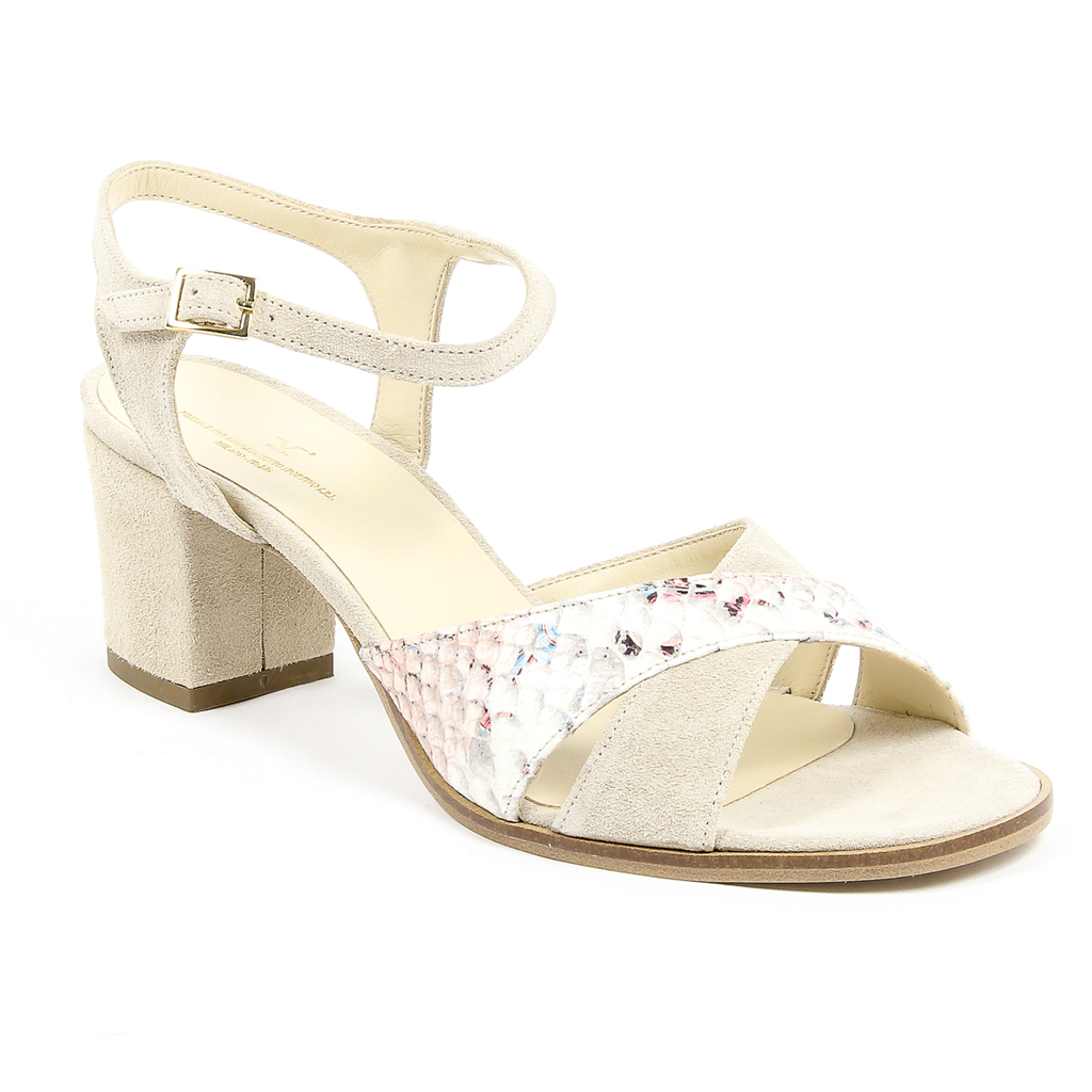 V 1969 Italia Sandalo con cinturino alla caviglia da donna Beige VERA