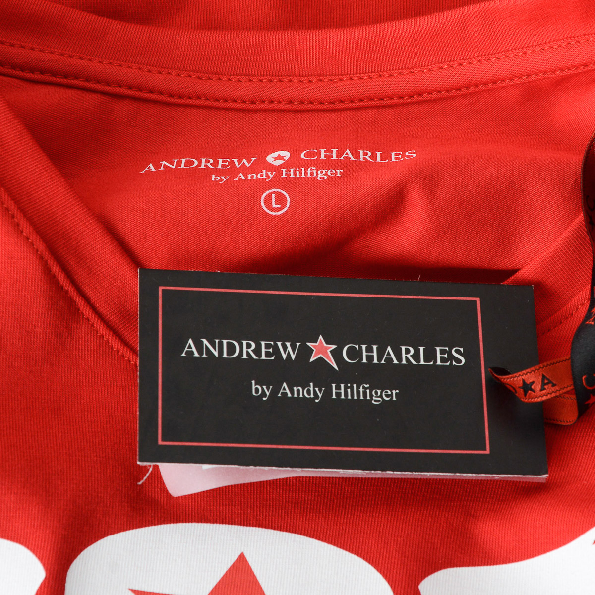 Andrew Charles Maglietta da uomo a maniche corte con scollo a V, rossa KENAN