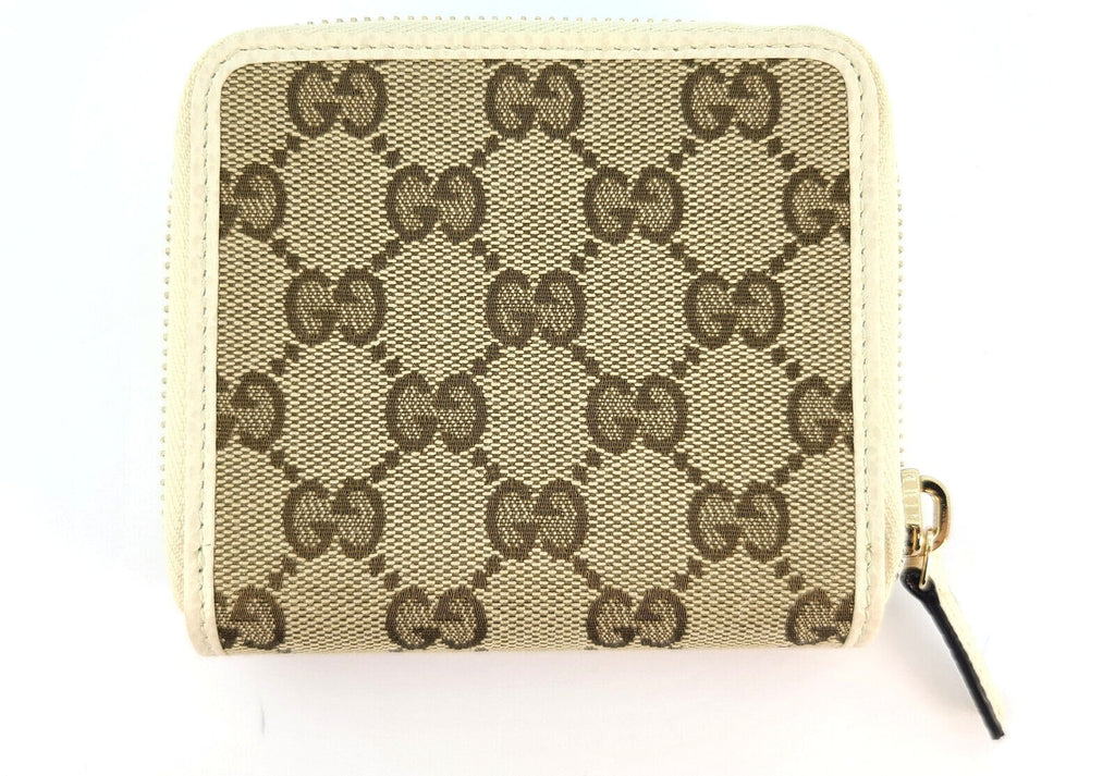 Portafoglio Gucci Original GG in tela e pelle beige bianco