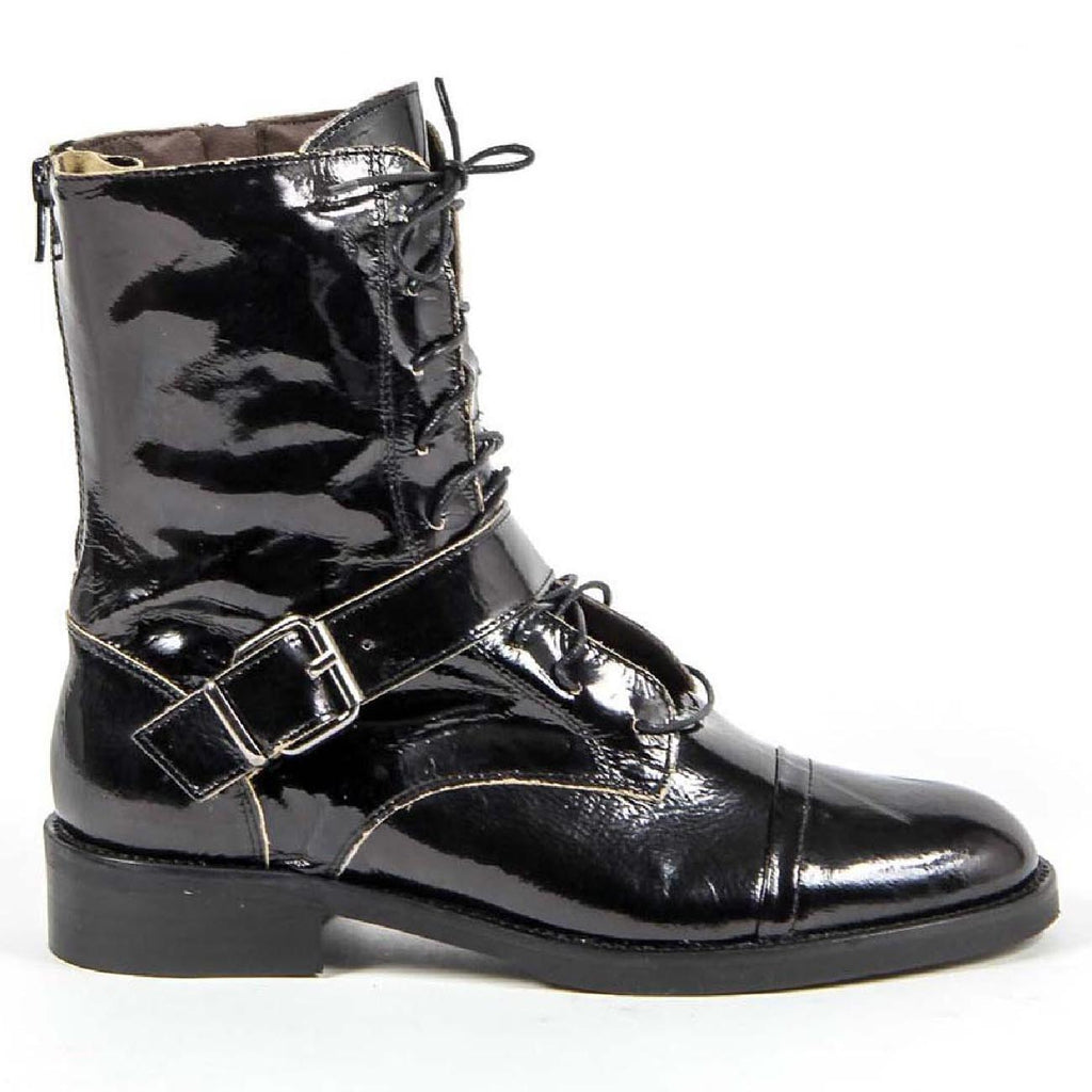 Stivaletto corto da donna V 1969 Italia S03 VERNICE NERO