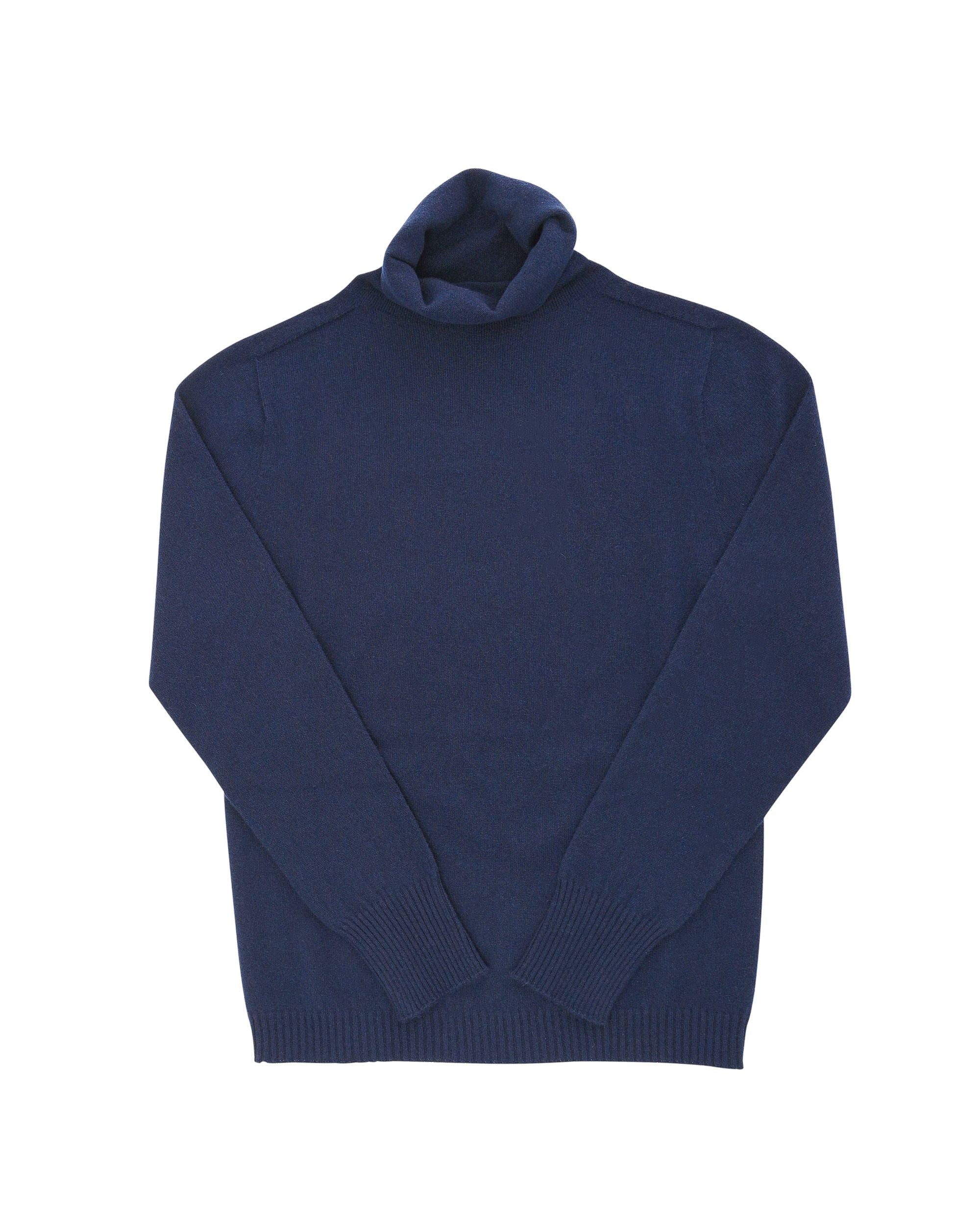 Maglione dolcevita da donna in cashmere Crown of Edinburgh COE 0023 BLU NAVY