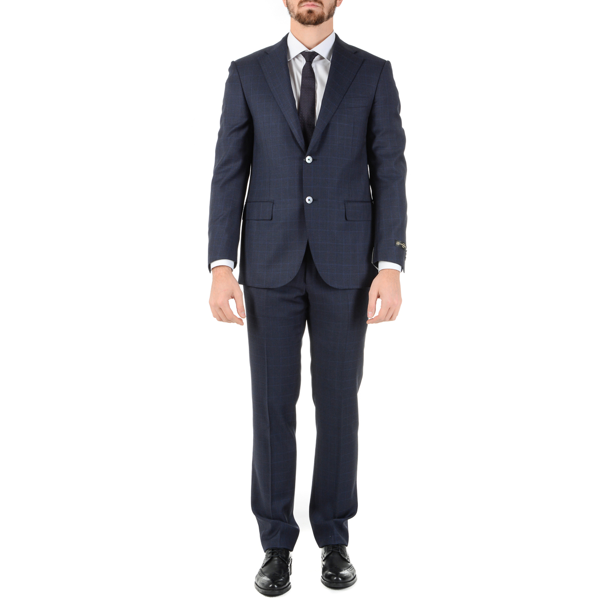 Abito da uomo Corneliani maniche lunghe blu scuro Super 110's