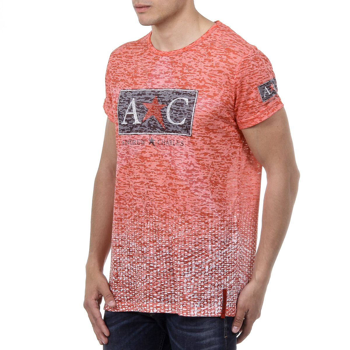 Andrew Charles T-shirt da uomo a maniche corte con scollo rotondo rossa LEVI