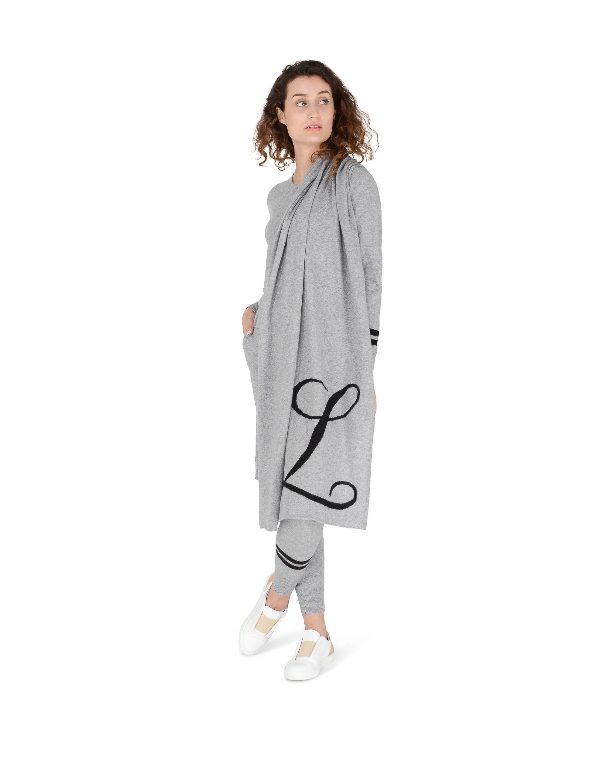 Sciarpa monogrammata Dee Ocleppo DEAN VILLAGE GREY L