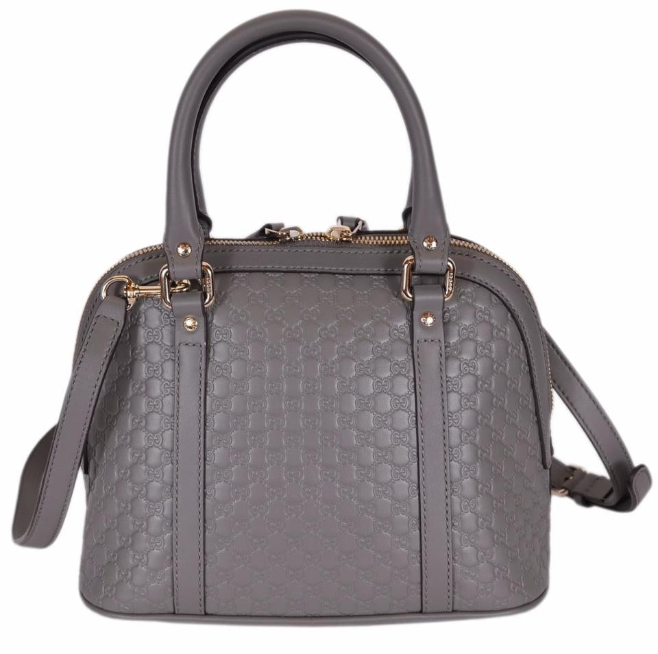 Borsa Gucci Guccissima in pelle piccola Dome grigia