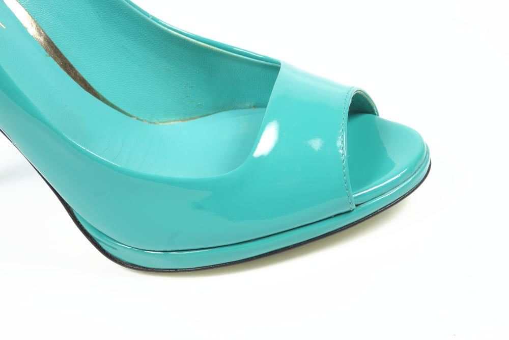 Décolleté da donna Sebastian Milano punta aperta S3499VL VERNICE ACQUA