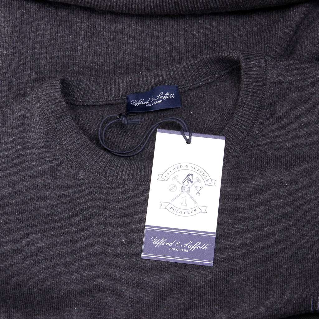 Maglione da uomo Ufford & Suffolk Polo Club a maniche lunghe con scollo rotondo PULLRUS100 ANTRACITE
