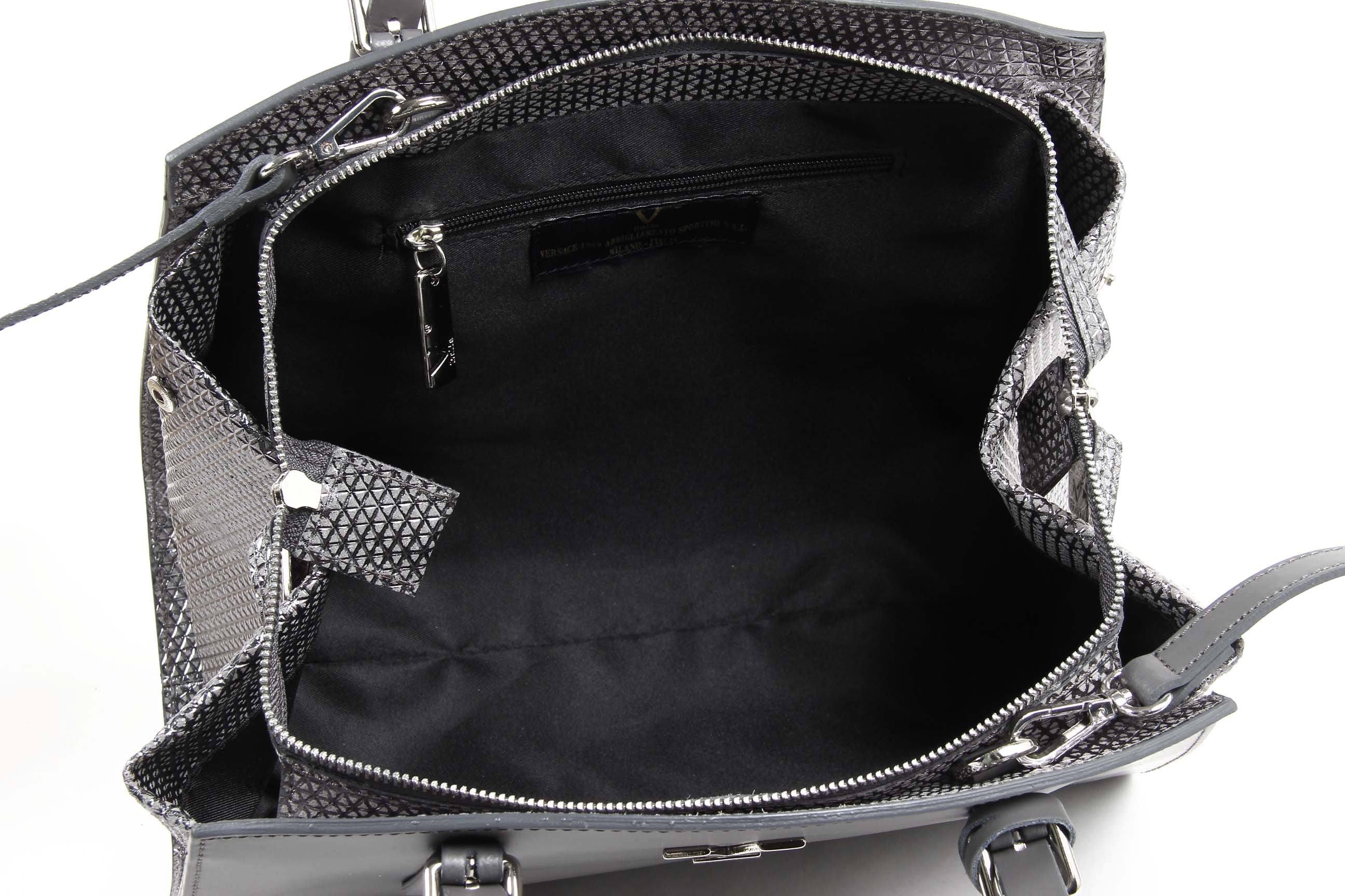 Borsa da donna V 1969 Italia V016-S RUGA STAMPATO GRIGIO