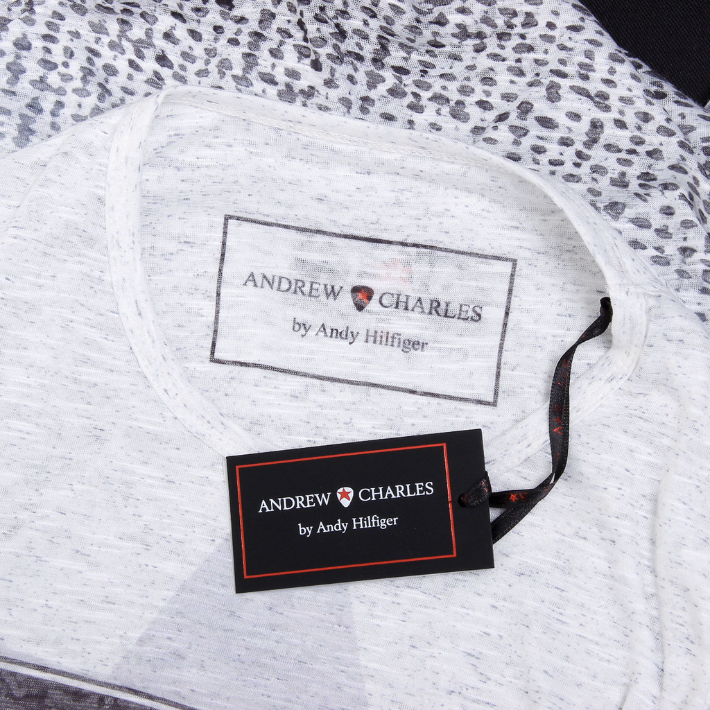 Andrew Charles T-shirt da uomo a maniche corte con scollo rotondo, bianca LEVI